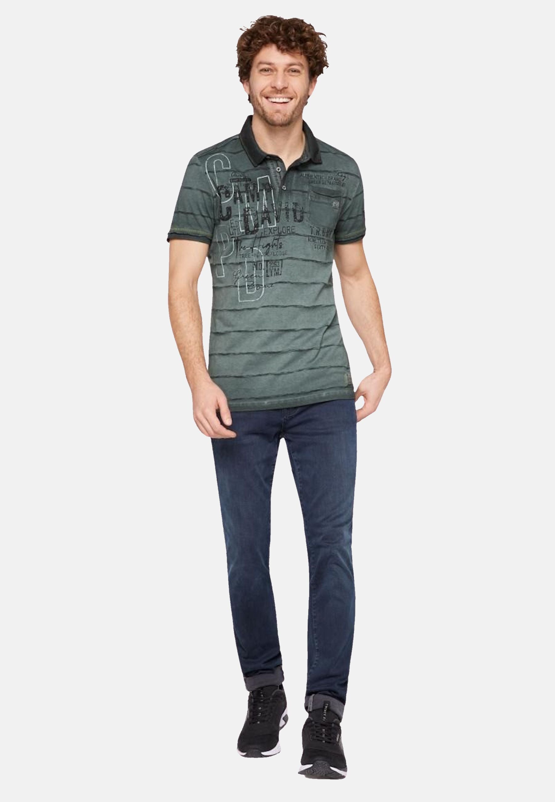 Camp David Tree House Kurzarmshirt mit Polokragen
