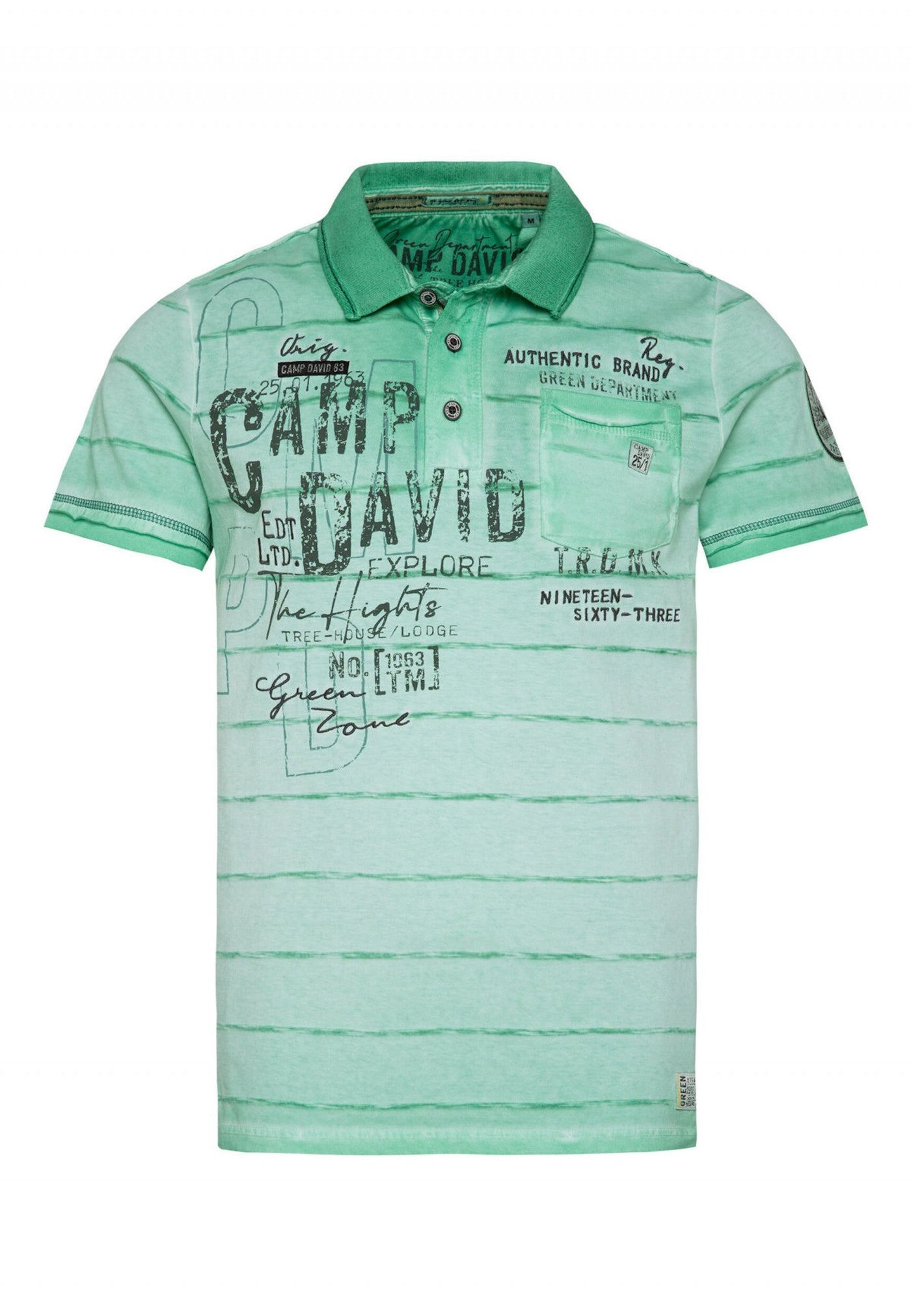 Camp David Tree House Kurzarmshirt mit Polokragen
