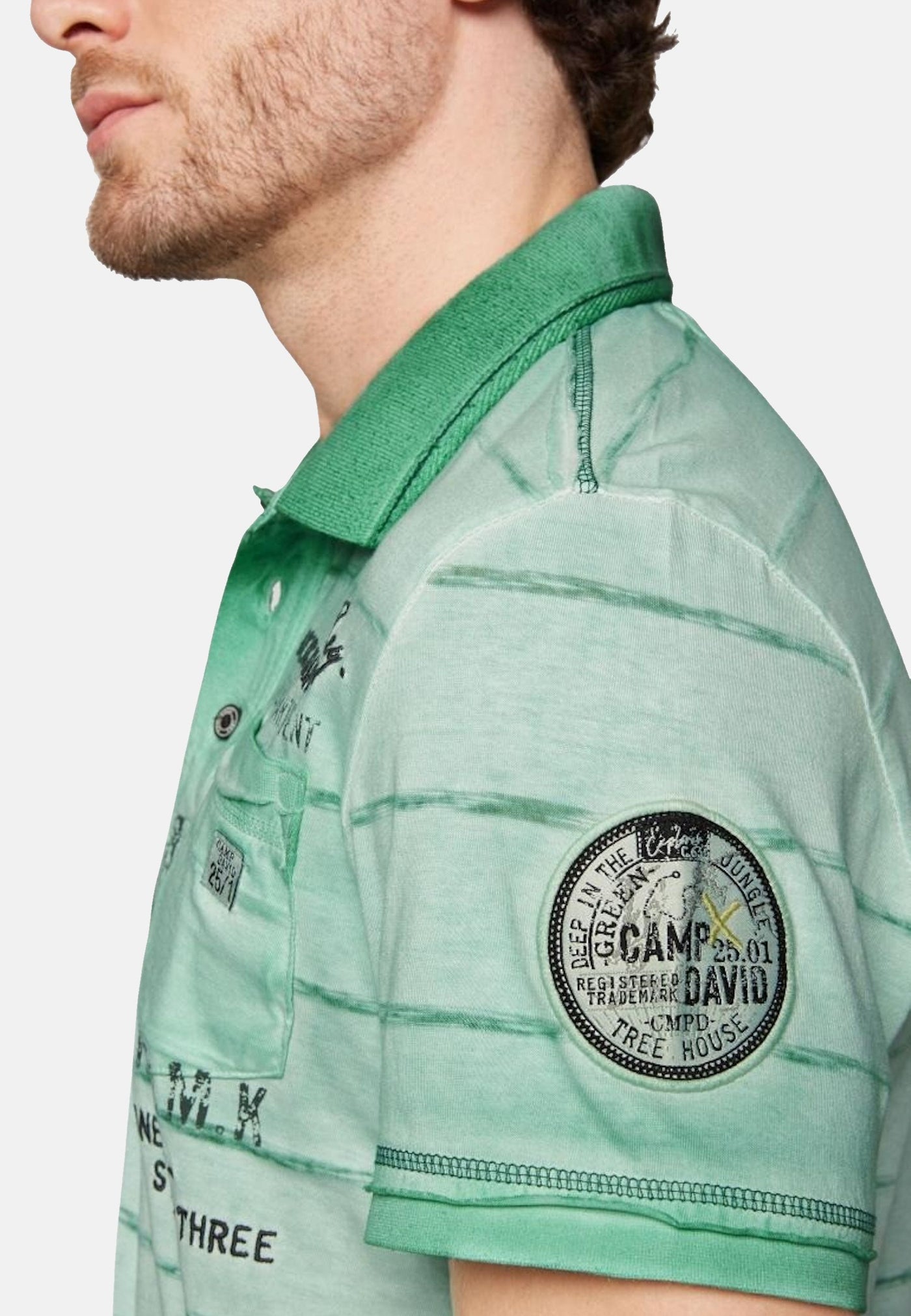 Camp David Tree House Kurzarmshirt mit Polokragen