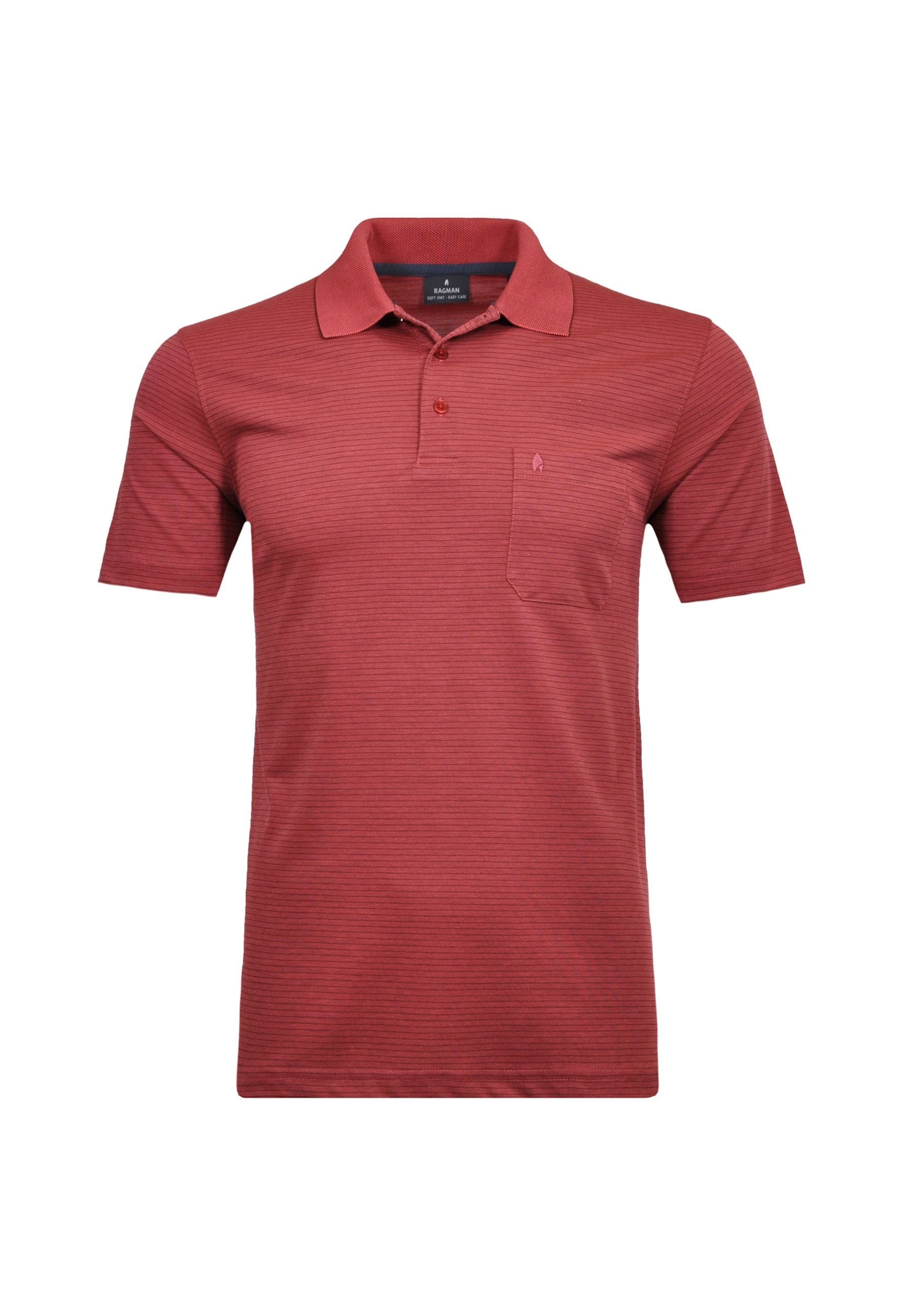 Ragman Kurzarmshirt mit Polokragen