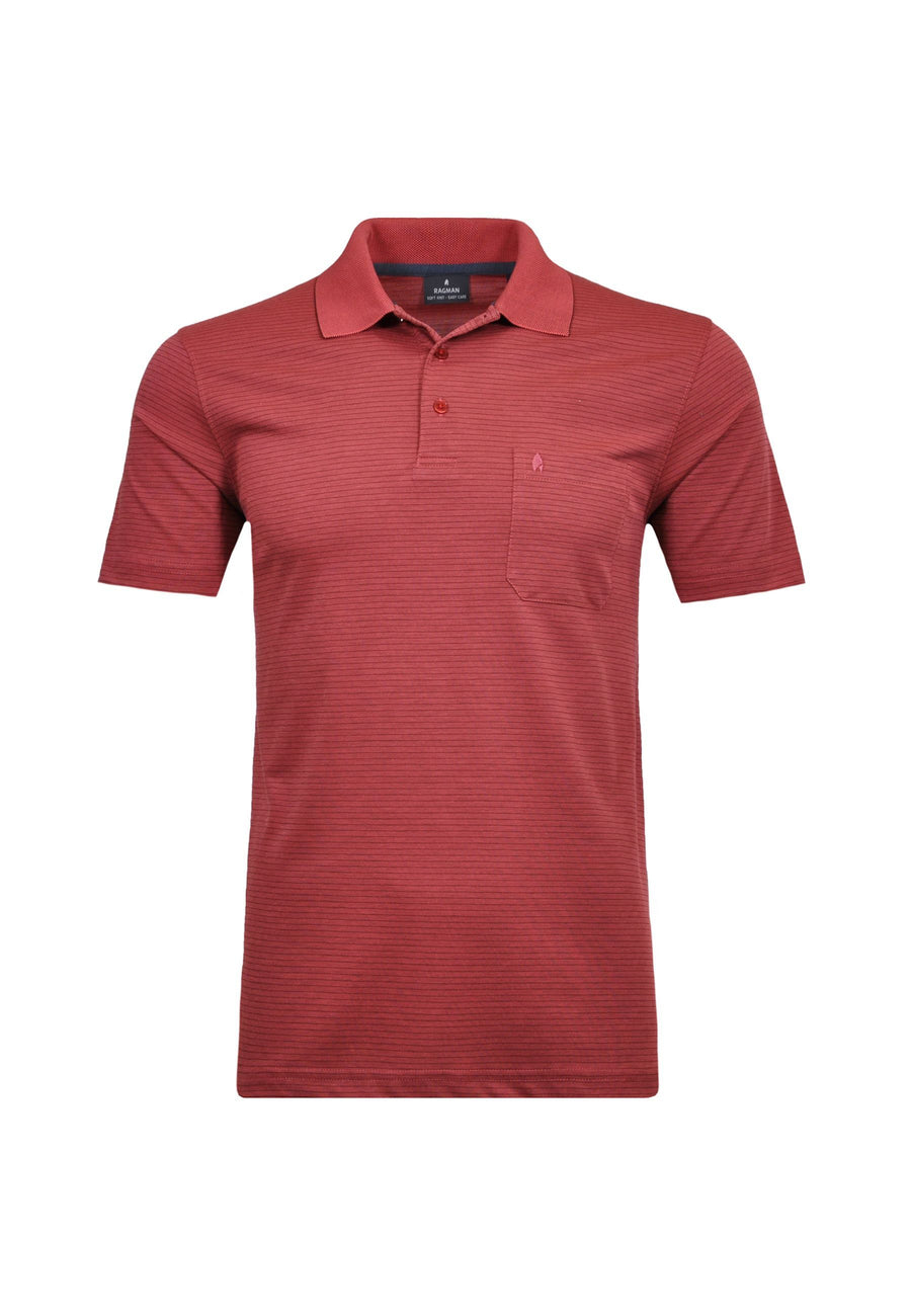 Ragman Kurzarmshirt mit Polokragen