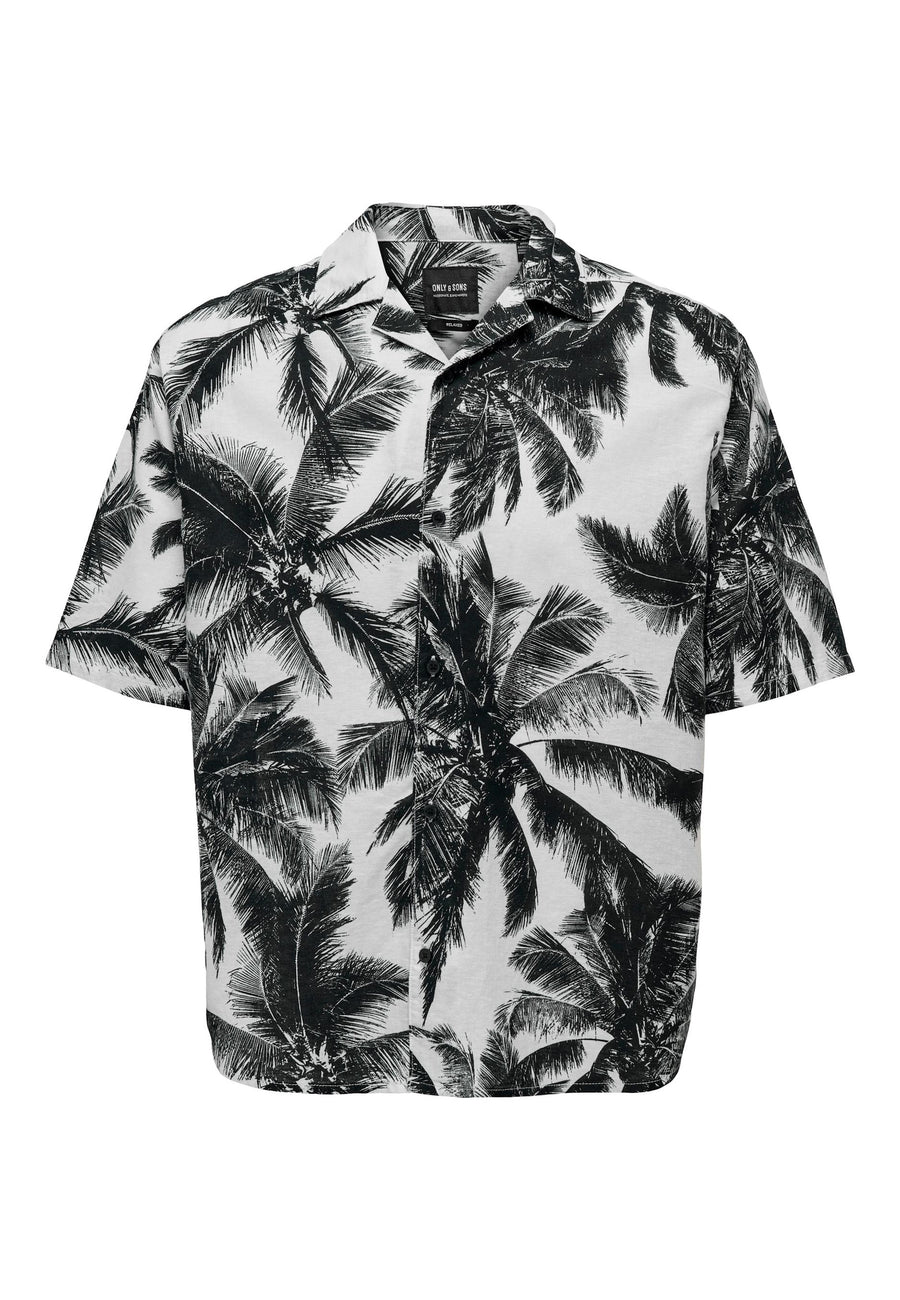 Only & Sons Tie RLX Palm Kurzarmhemd