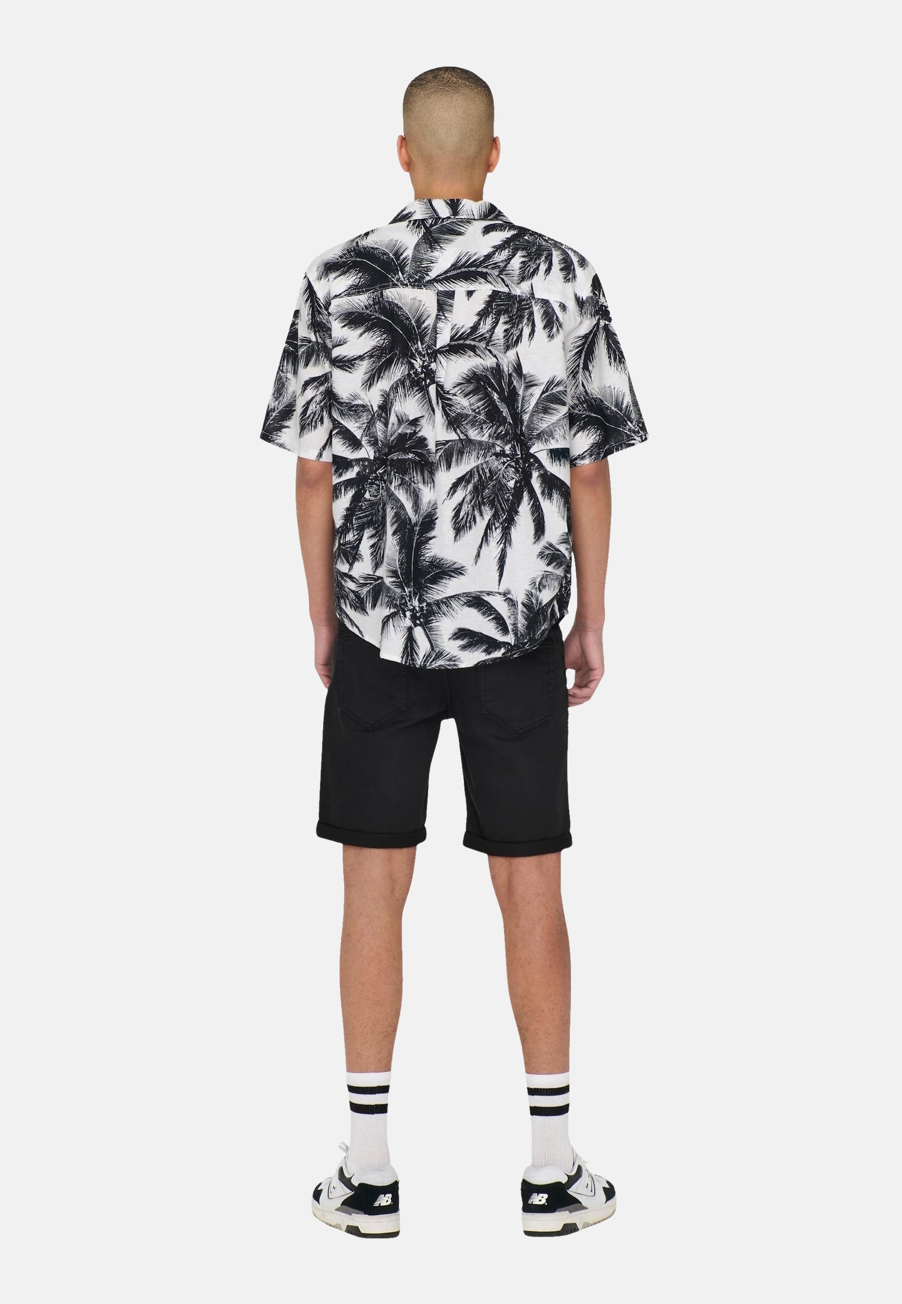 Only & Sons Tie RLX Palm Kurzarmhemd