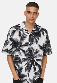 Only & Sons Tie RLX Palm Kurzarmhemd