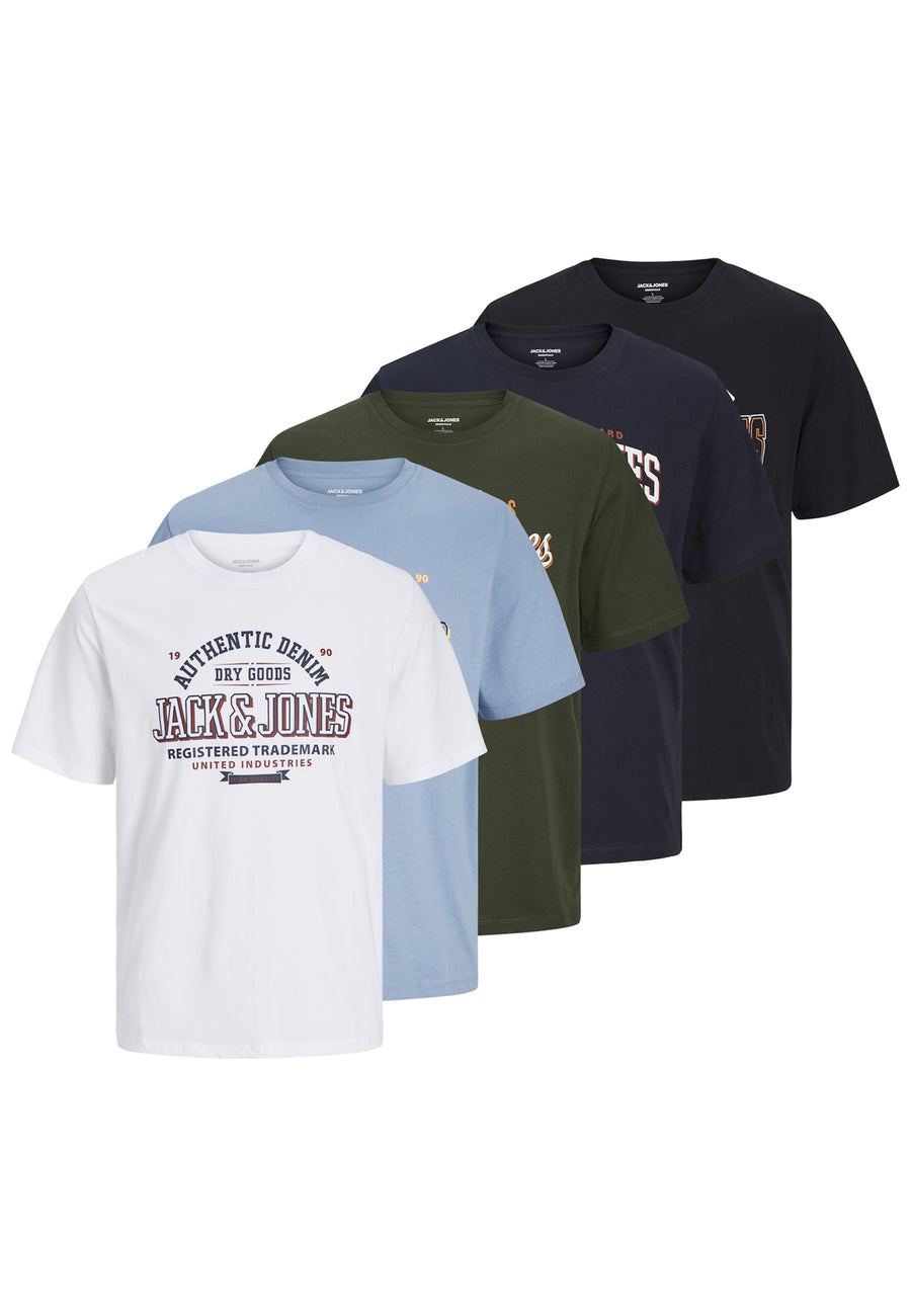Jack & Jones Logo Kurzarmshirt 5er pack