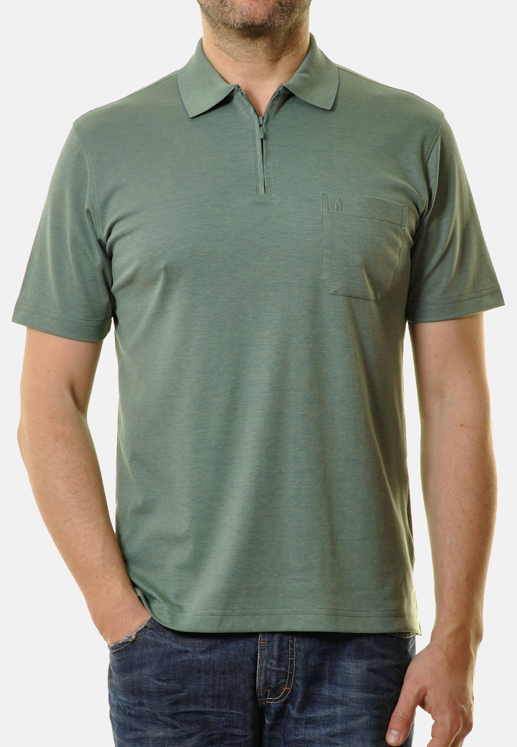 Ragman Kurzarmshirt mit Polokragen