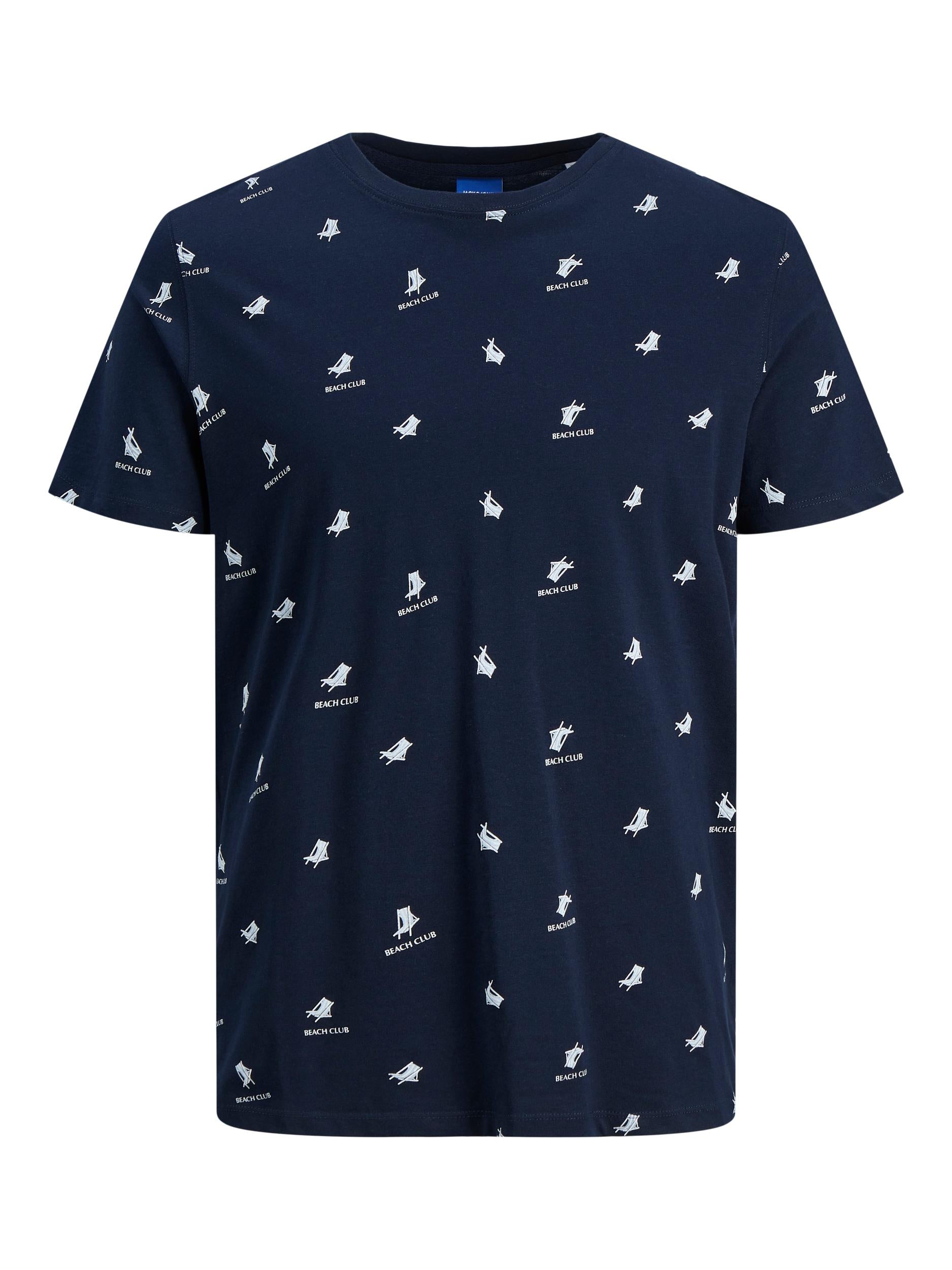 Jack & Jones T-Shirt POSITANO TEE CREW NECK  mit Allover-Print