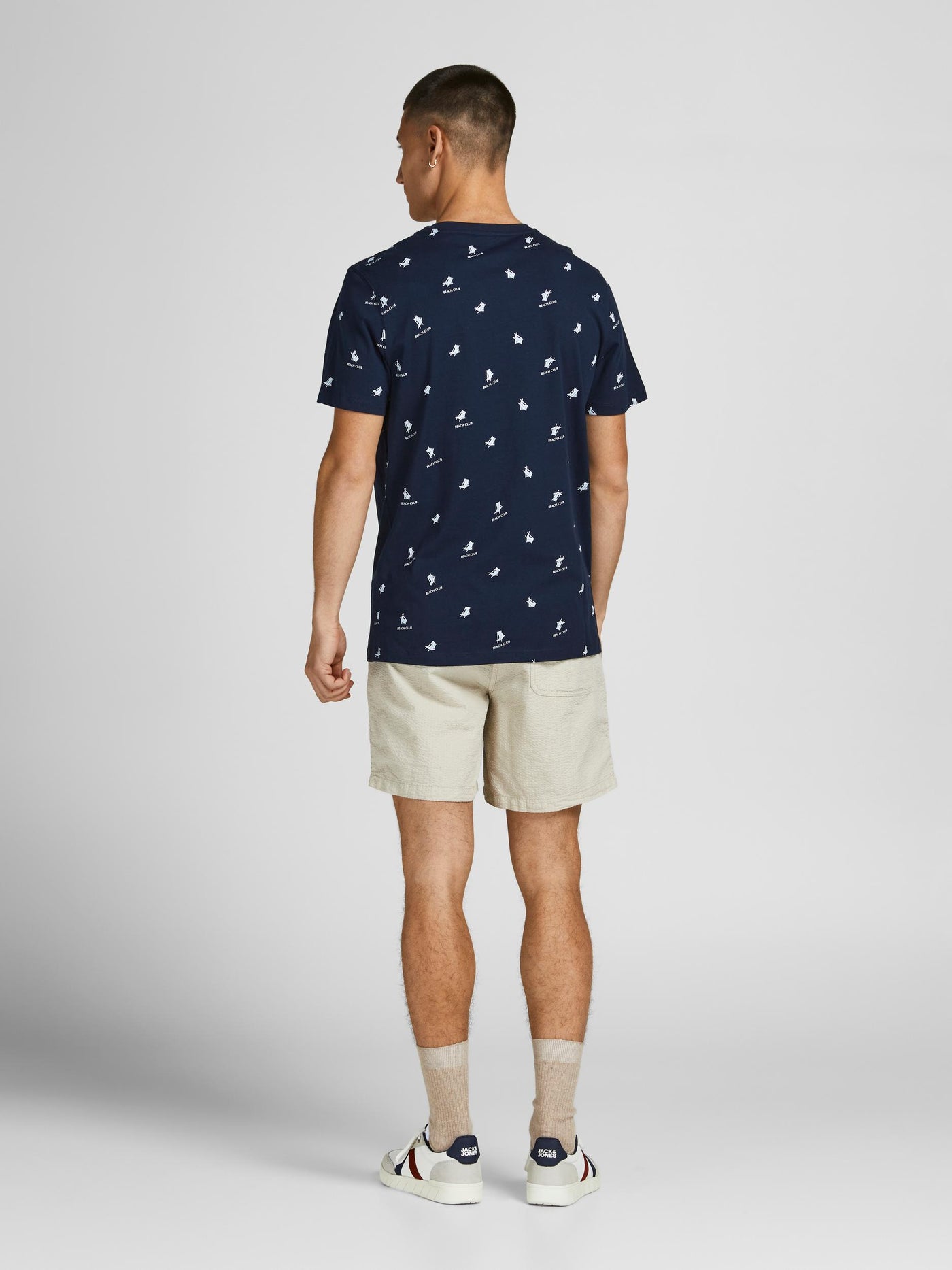 Jack & Jones T-Shirt POSITANO TEE CREW NECK  mit Allover-Print