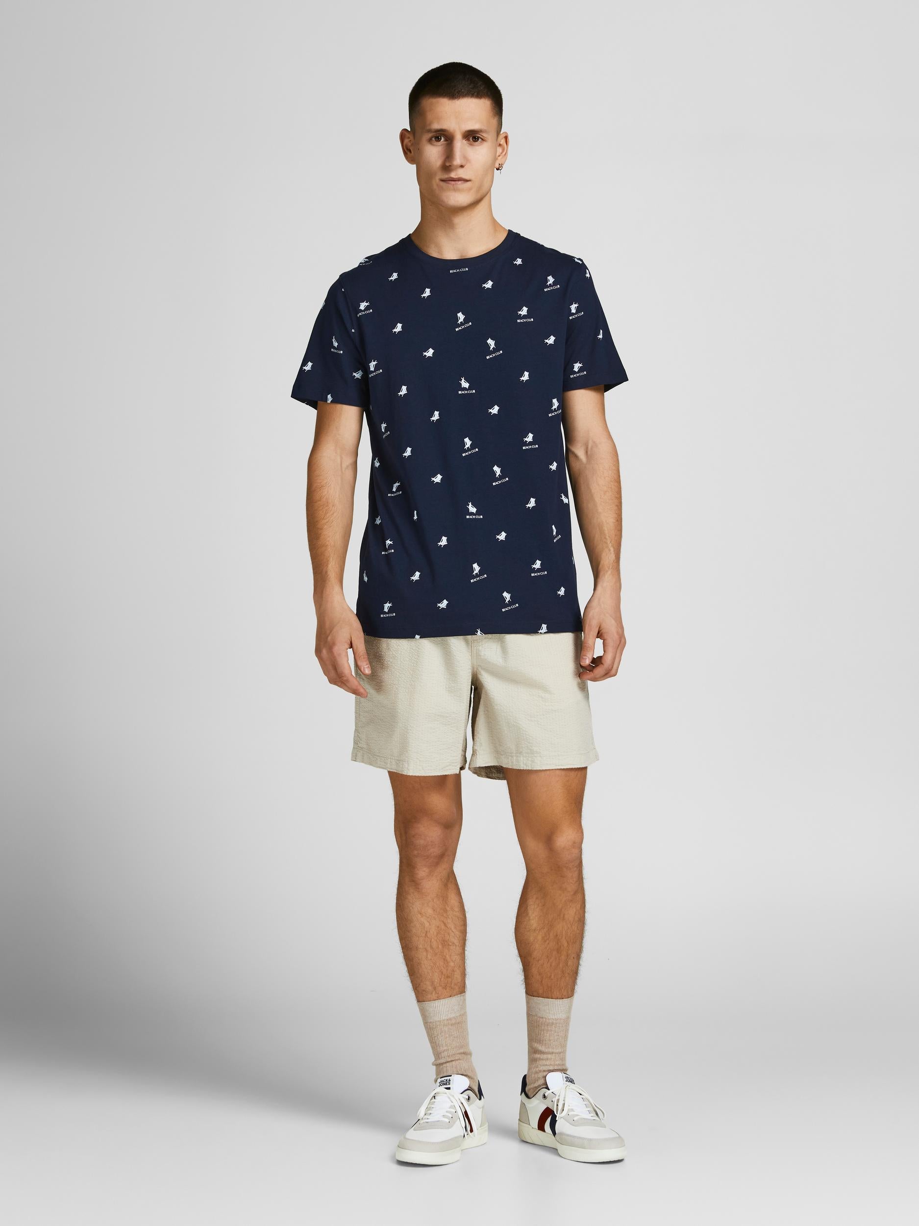 Jack & Jones T-Shirt POSITANO TEE CREW NECK  mit Allover-Print