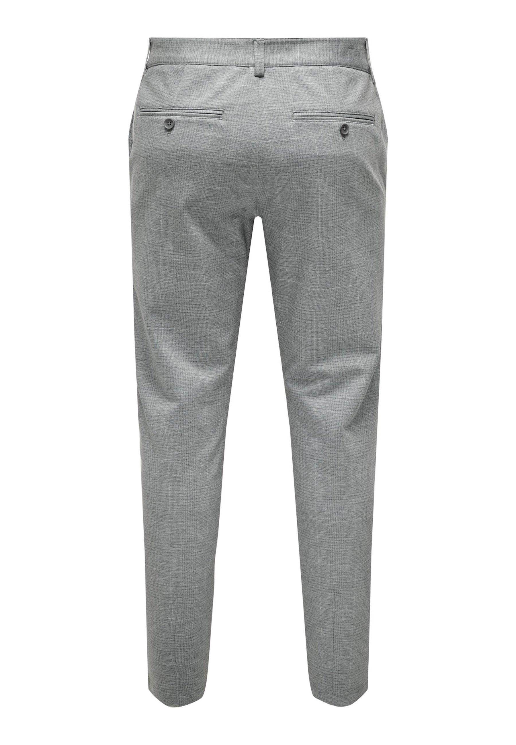 Only & Sons Mark Check lange Hose mit Gürtelschlaufen