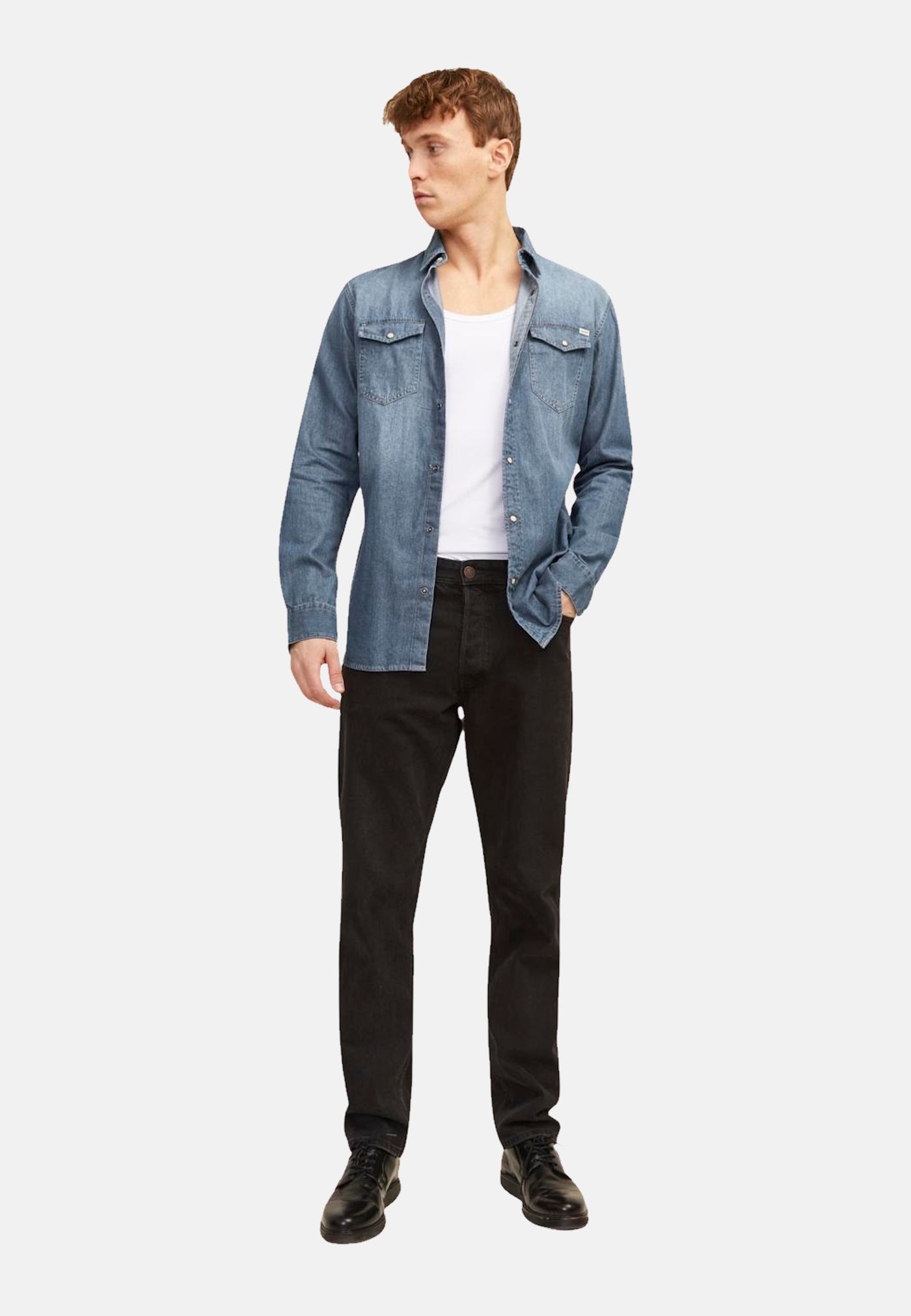 Jack & Jones Hemd Jeanshemd JJ SHERIDAN SHIRT Langarm
