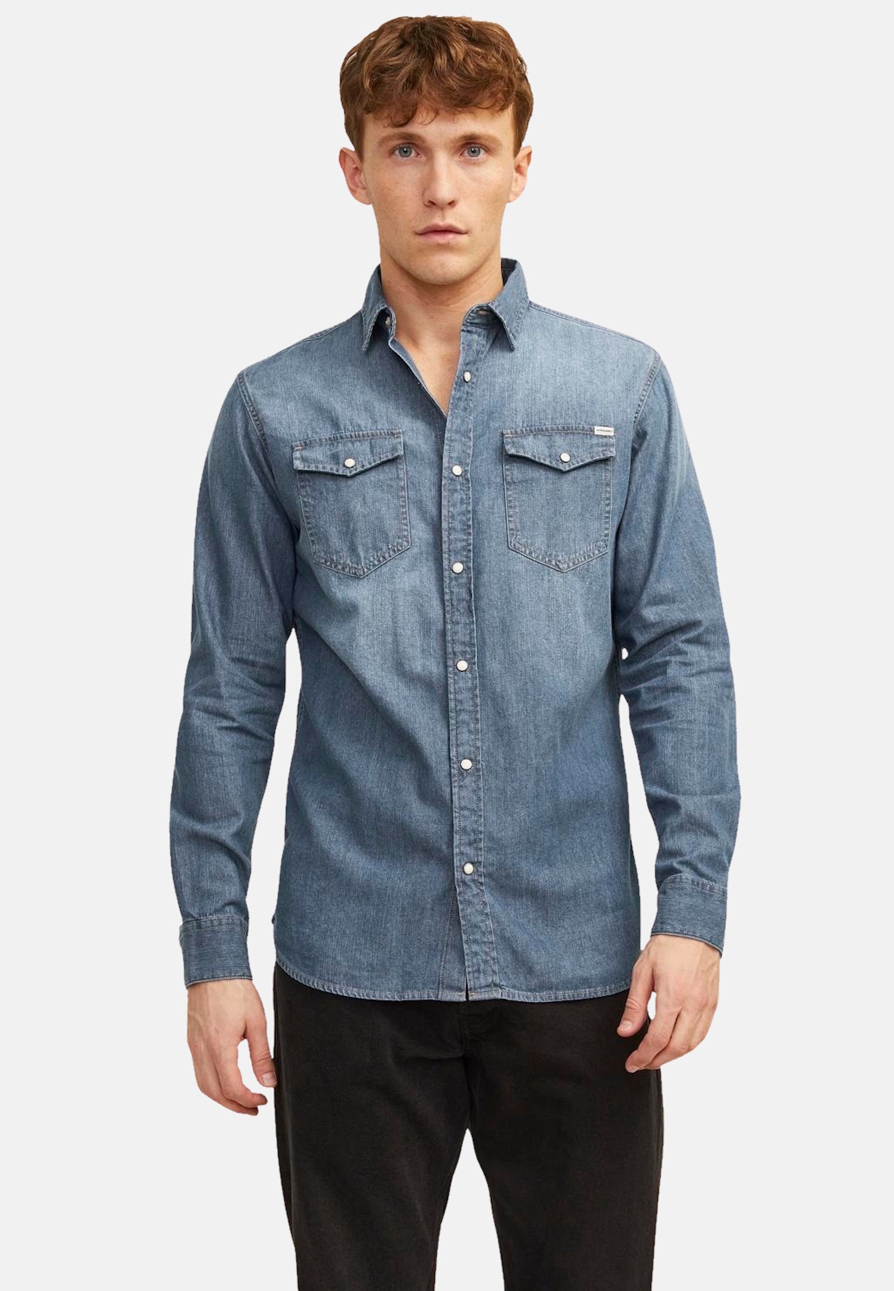 Jack & Jones Hemd Jeanshemd JJ SHERIDAN SHIRT Langarm