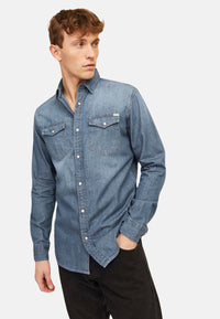 Jack & Jones Hemd Jeanshemd JJ SHERIDAN SHIRT Langarm