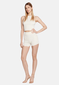 Guess Crop-Top ADA TOP SEAMLESS mit Rundhalsausschnitt und geripptem Saum im unifarbenem Design