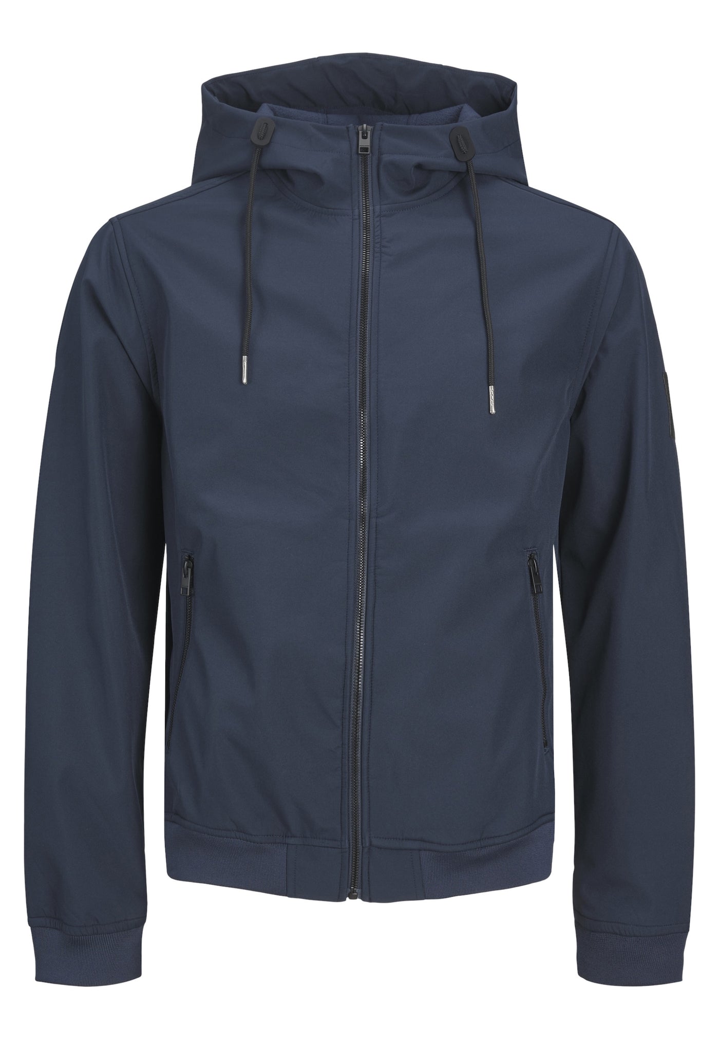 Jack & Jones BASIC Softshelljacke mit Kapuze, Reißverschluss und Reißverschlusstaschen