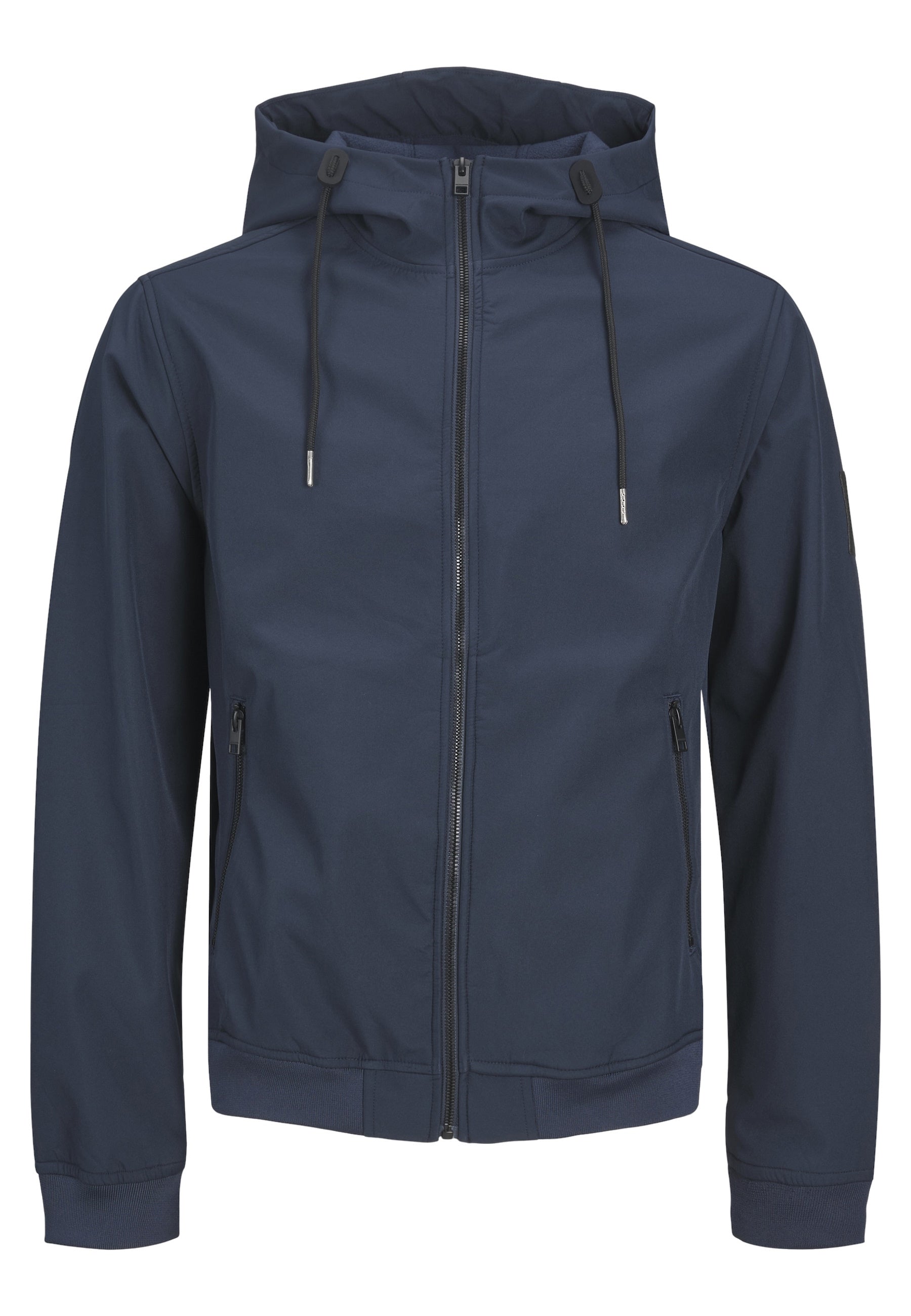 Jack & Jones BASIC Softshelljacke mit Kapuze, Reißverschluss und Reißverschlusstaschen