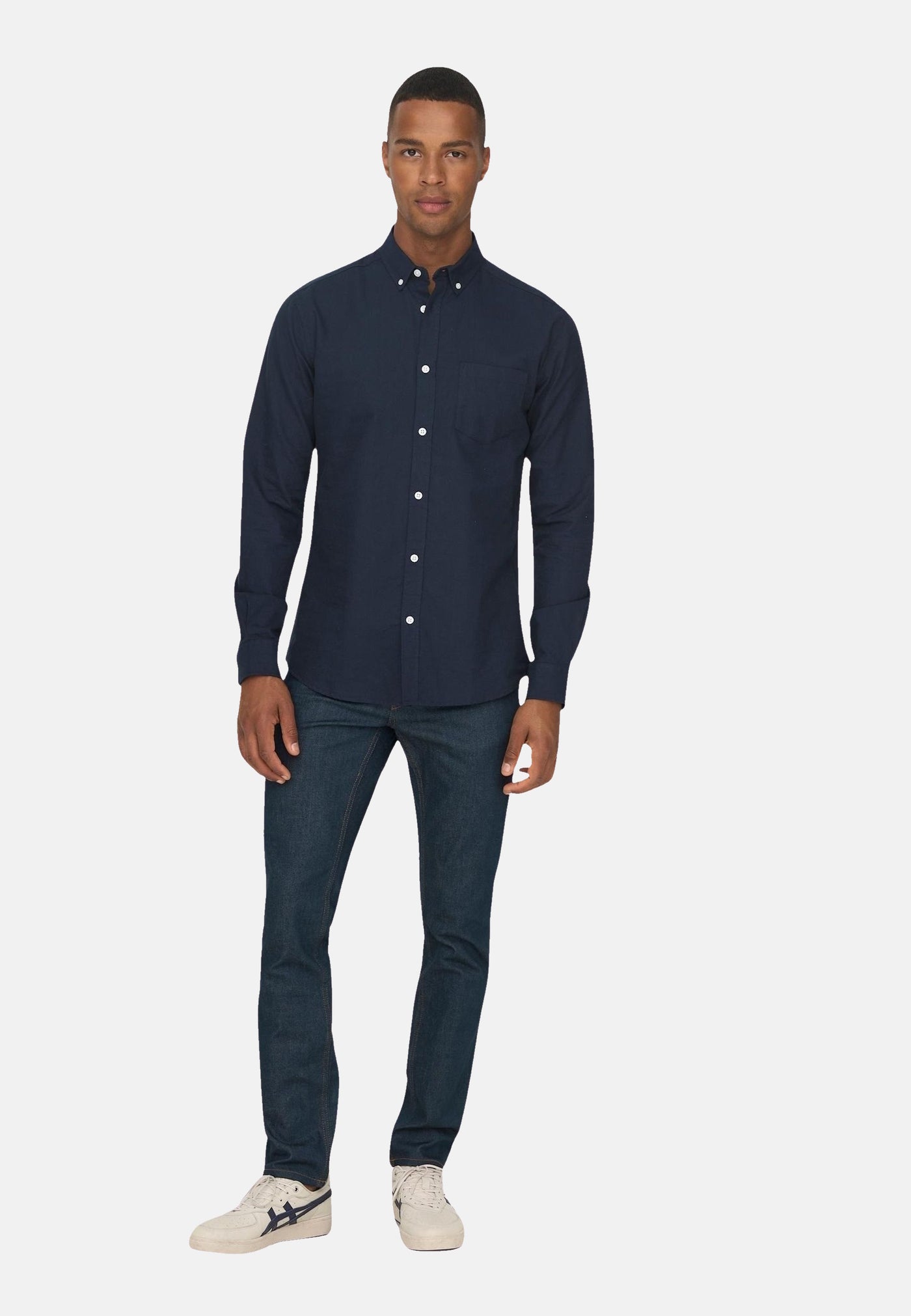 Only & Sons Salvaro Langarmhemd mit Brusttasche, Slim Fit