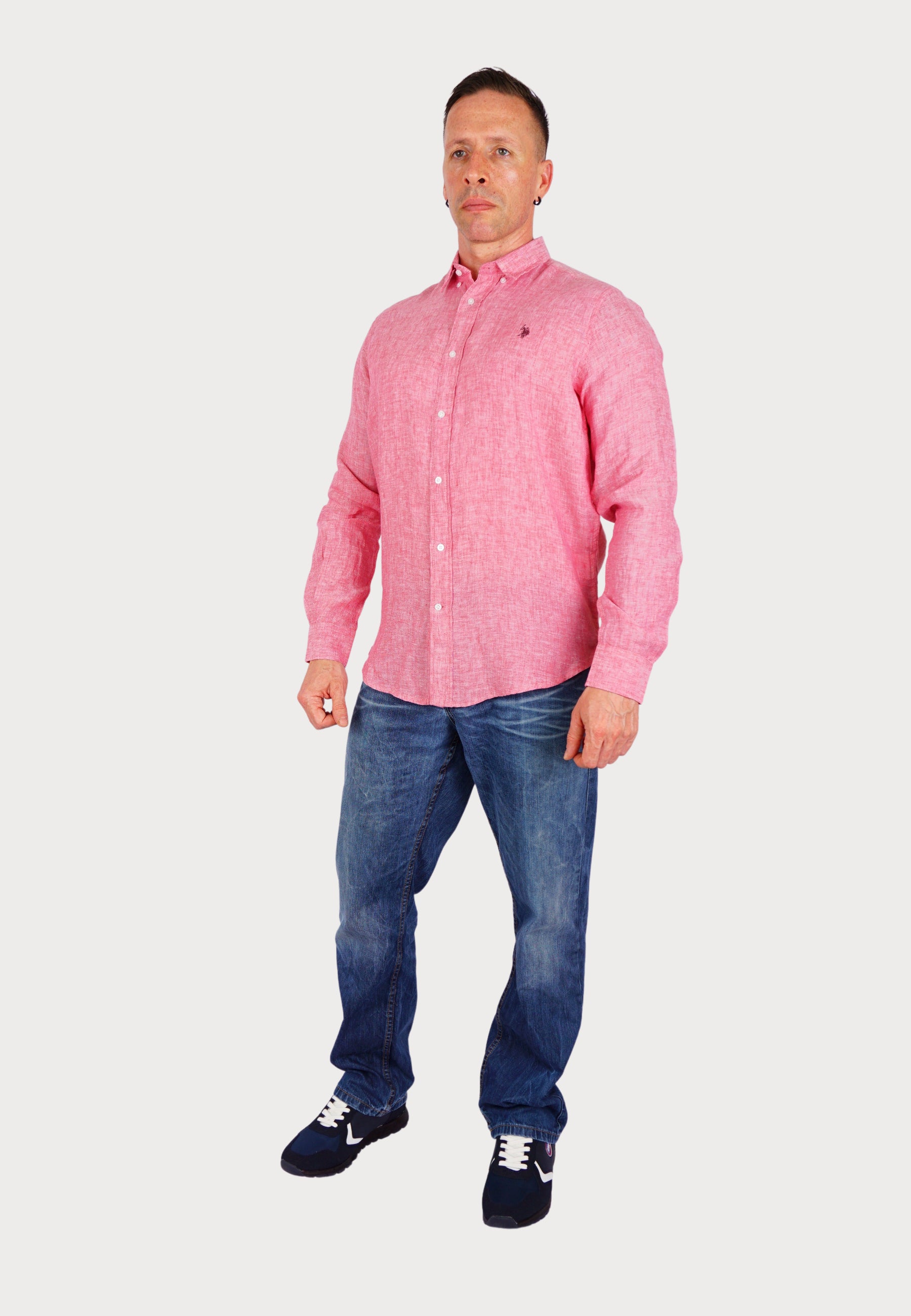 U.S. POLO Leinenhemd Button Down Linenshirt