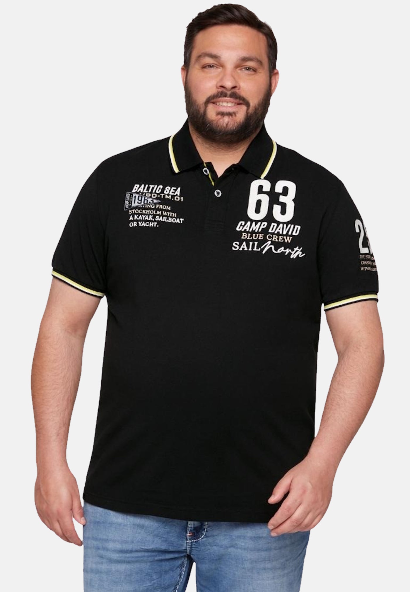 Camp David CRUISE NORTH Kurzarmshirt mit Polokragen