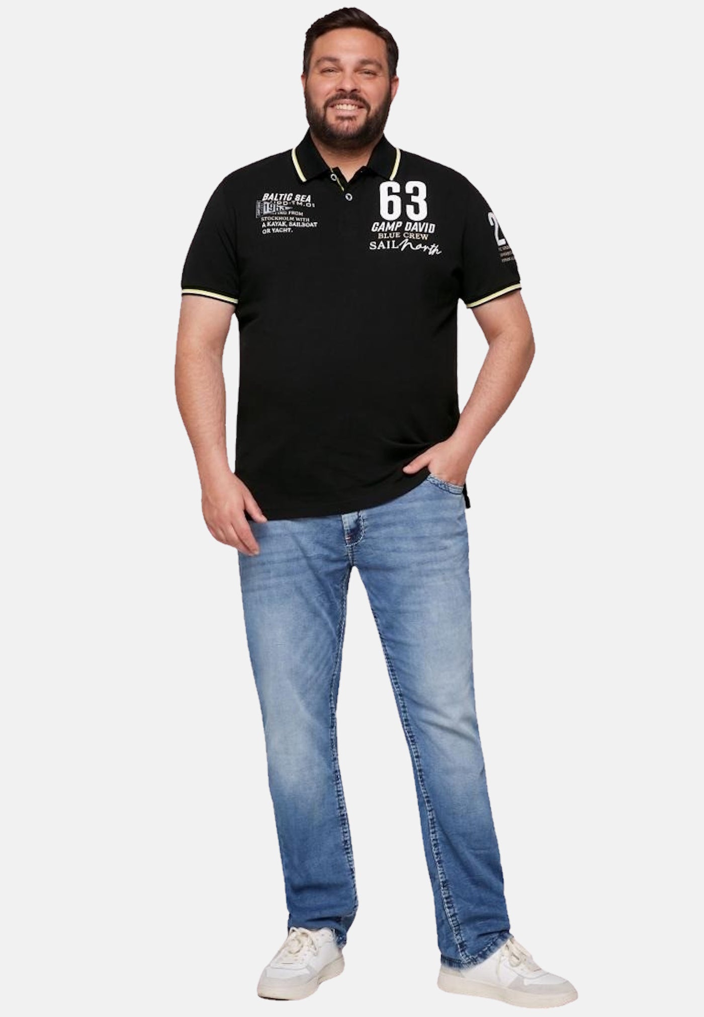 Camp David CRUISE NORTH Kurzarmshirt mit Polokragen