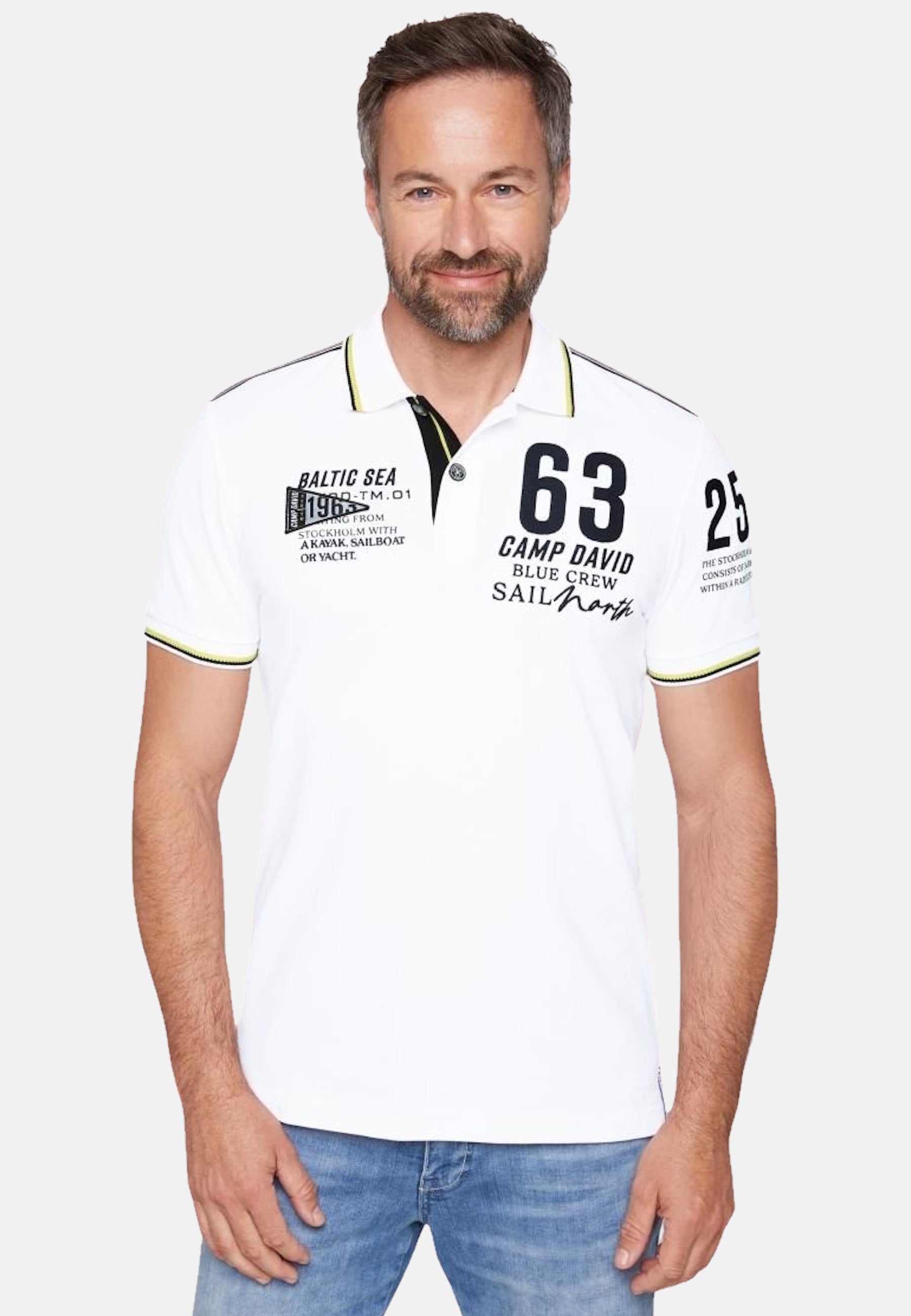 Camp David CRUISE NORTH Kurzarmshirt mit Polokragen