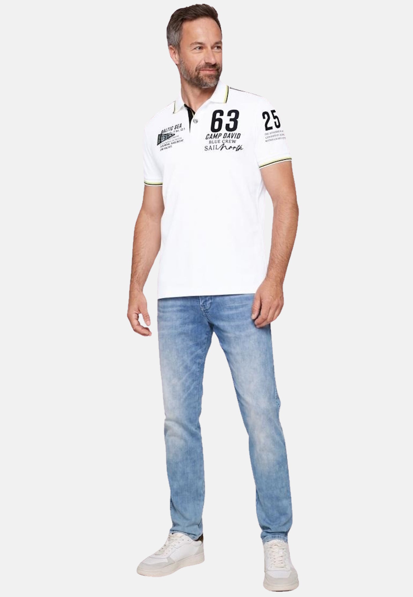 Camp David CRUISE NORTH Kurzarmshirt mit Polokragen