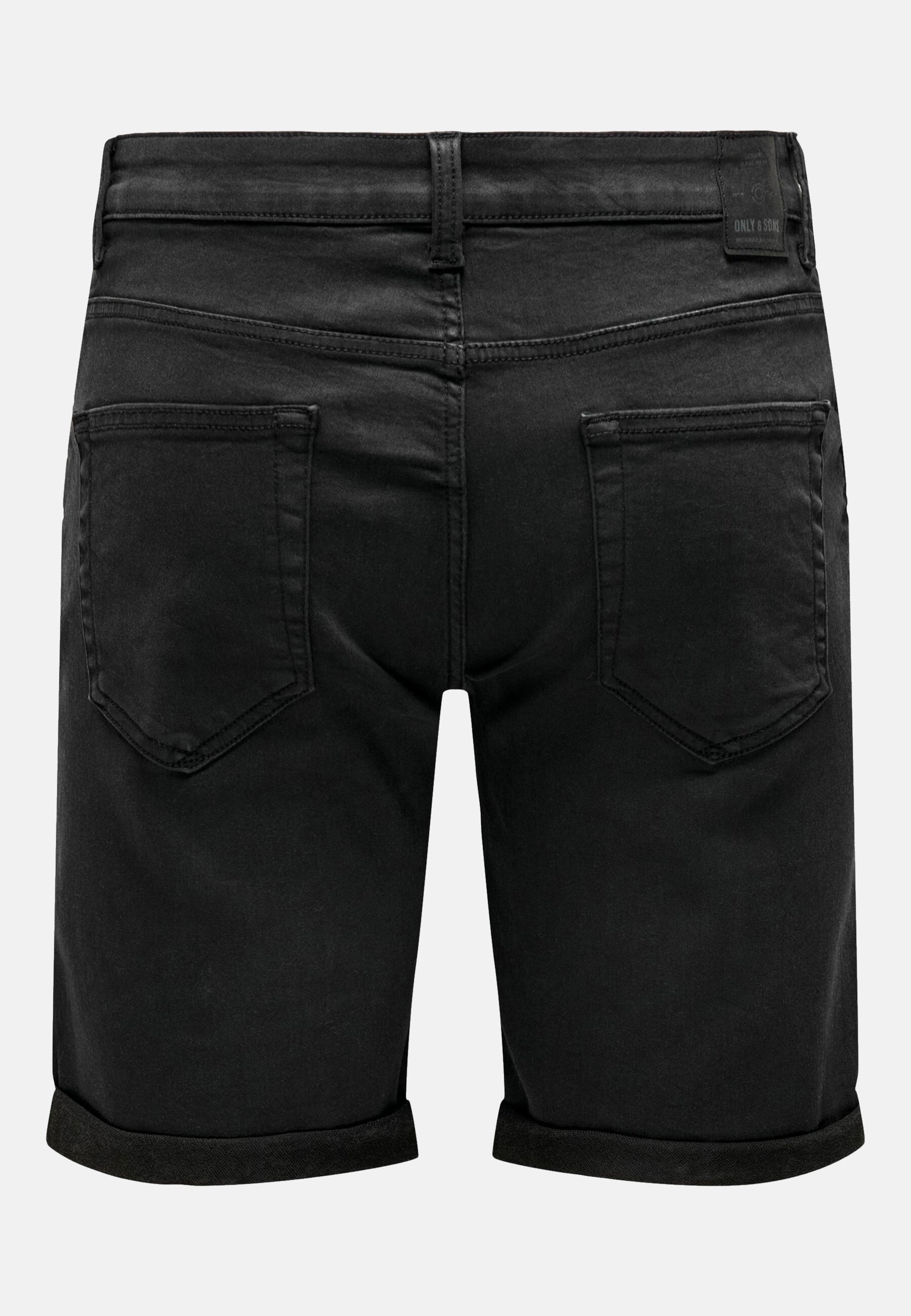 Only & Sons PLY REG BLK JOG SHT PK 8581 DNM kurze Jeanshose