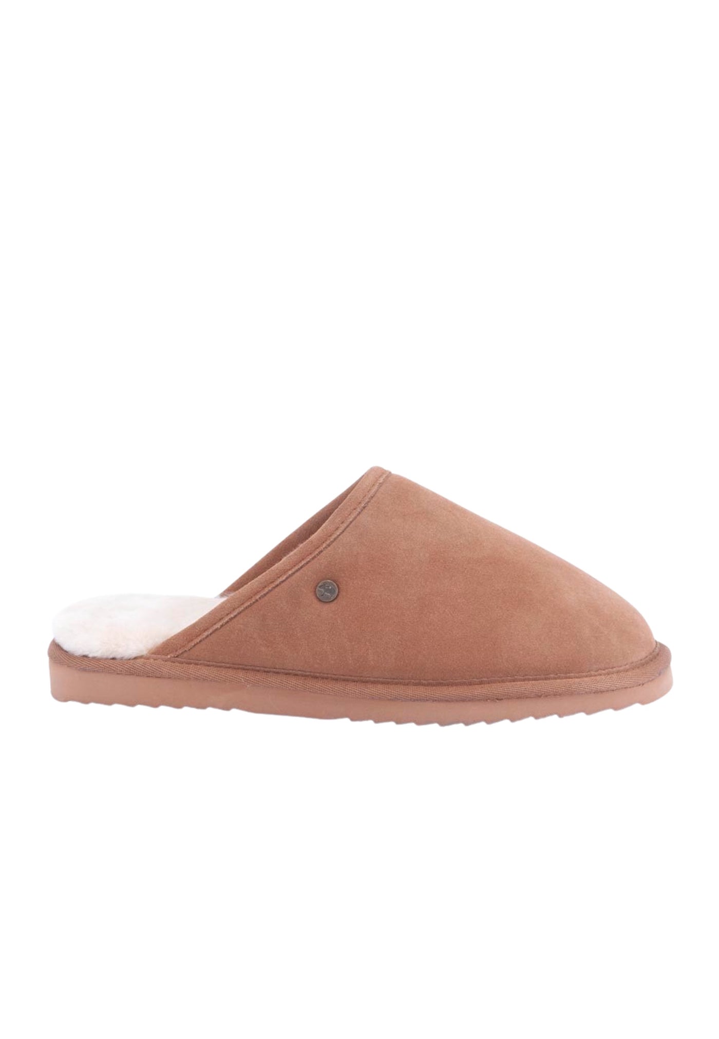 Warmbat Classic Unisex Pantoffel Suede Cognac aus Merino-Schafwolle