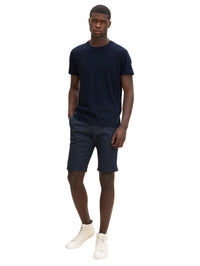 Tom Tailor Chino-Shorts mit Gürtel und Allover-Print
