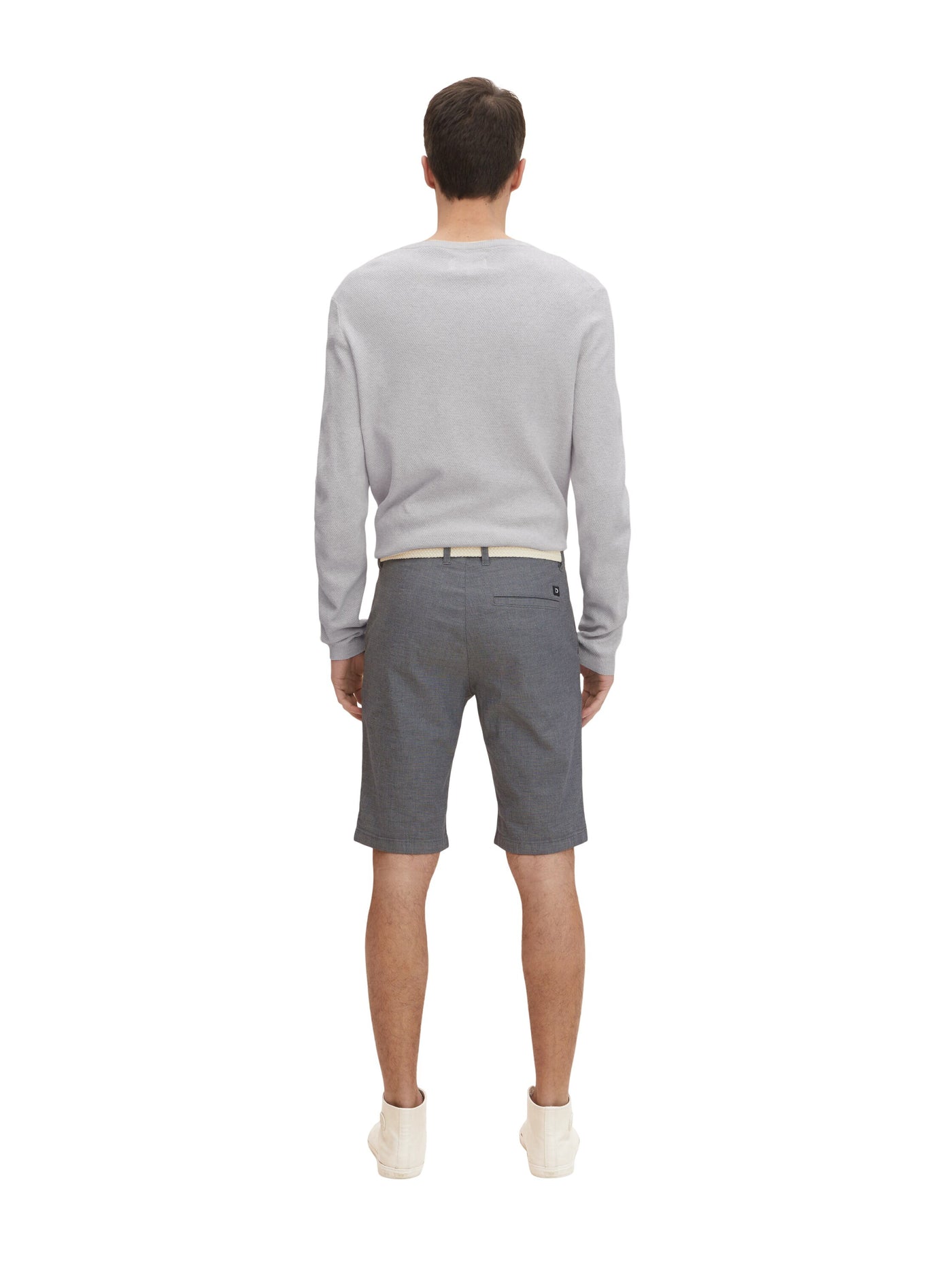 Tom Tailor Chino-Shorts mit Gürtel und Allover-Print