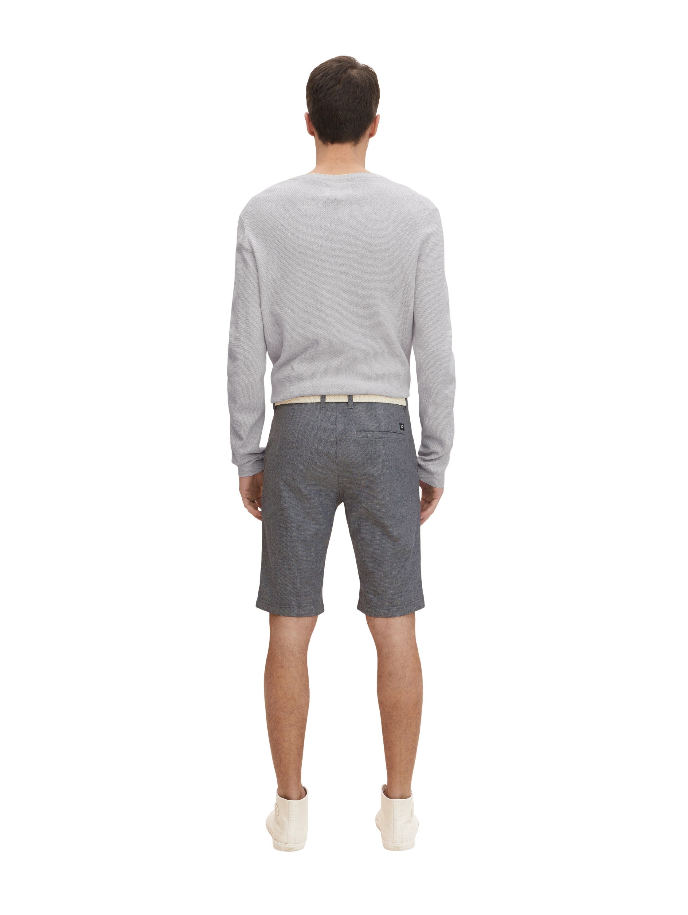 Tom Tailor Chino-Shorts mit Gürtel und Allover-Print