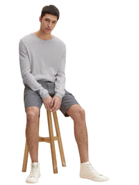 Tom Tailor Chino-Shorts mit Gürtel und Allover-Print