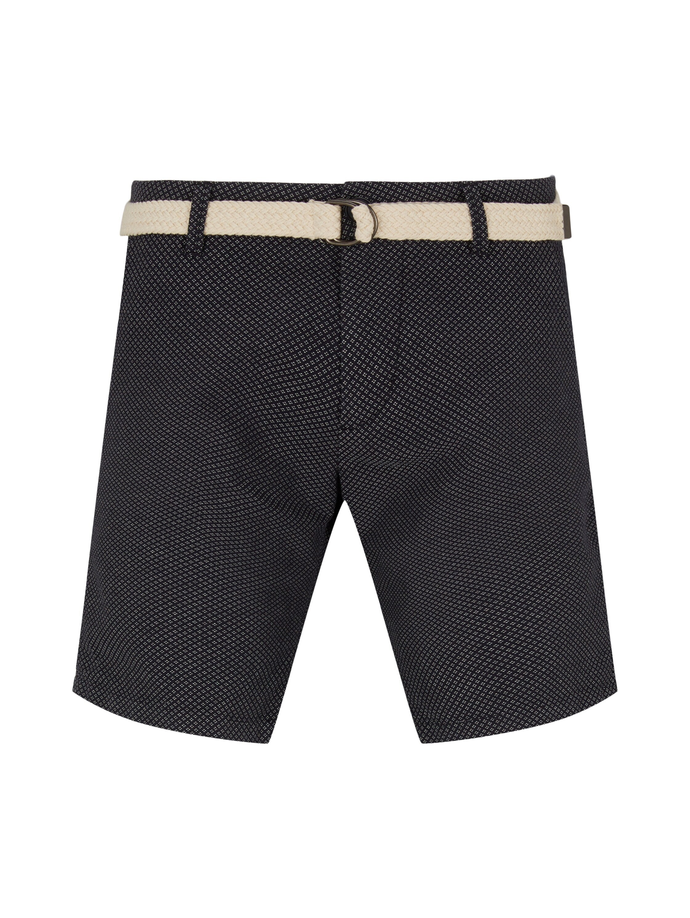 Tom Tailor Chino-Shorts mit Gürtel und Allover-Print