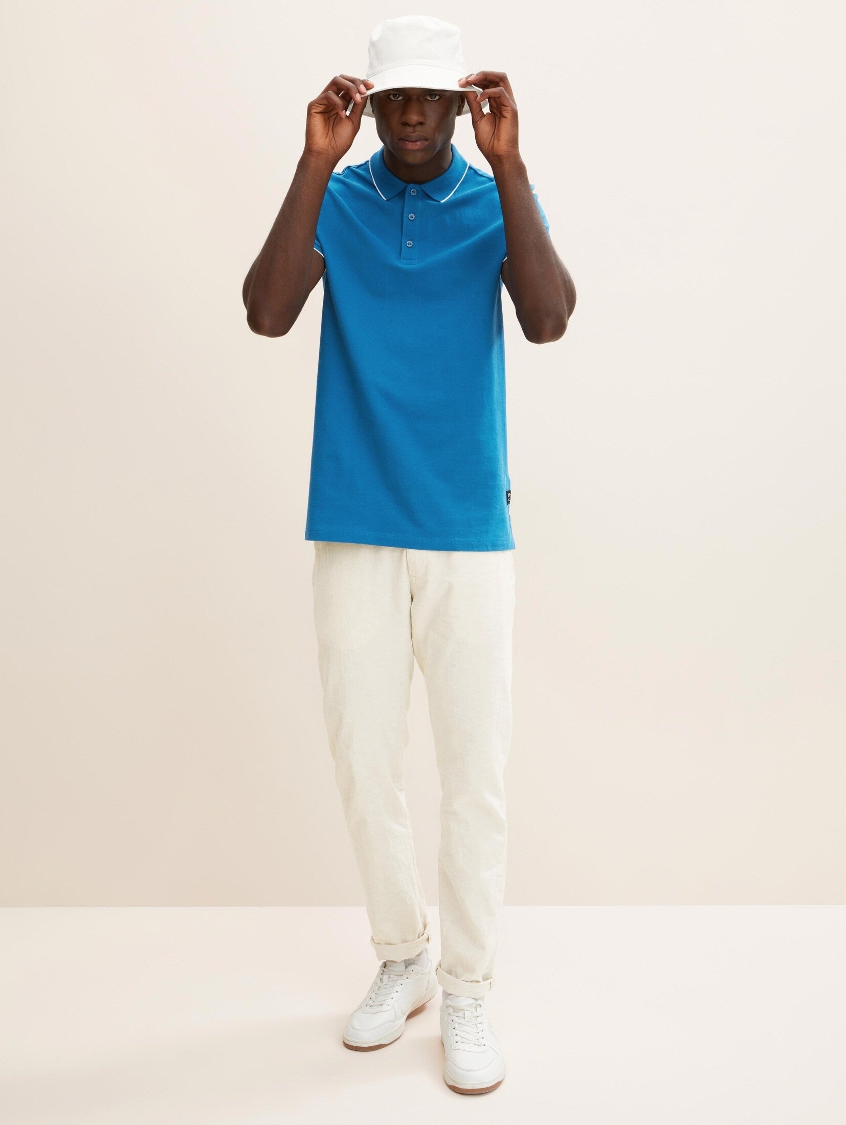 Tom Tailor Denim Male Shirt mit Polokragen und Knopfleiste