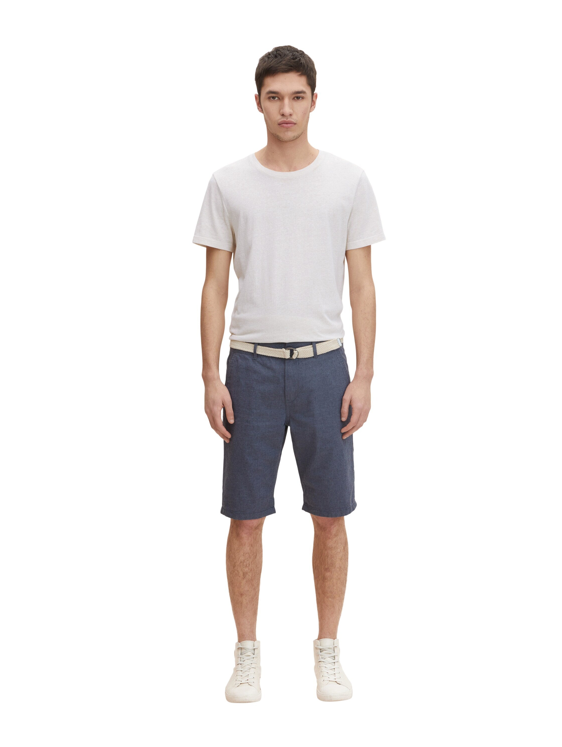 Tom Tailor Denim Male Chino-Shorts mit Gürtel