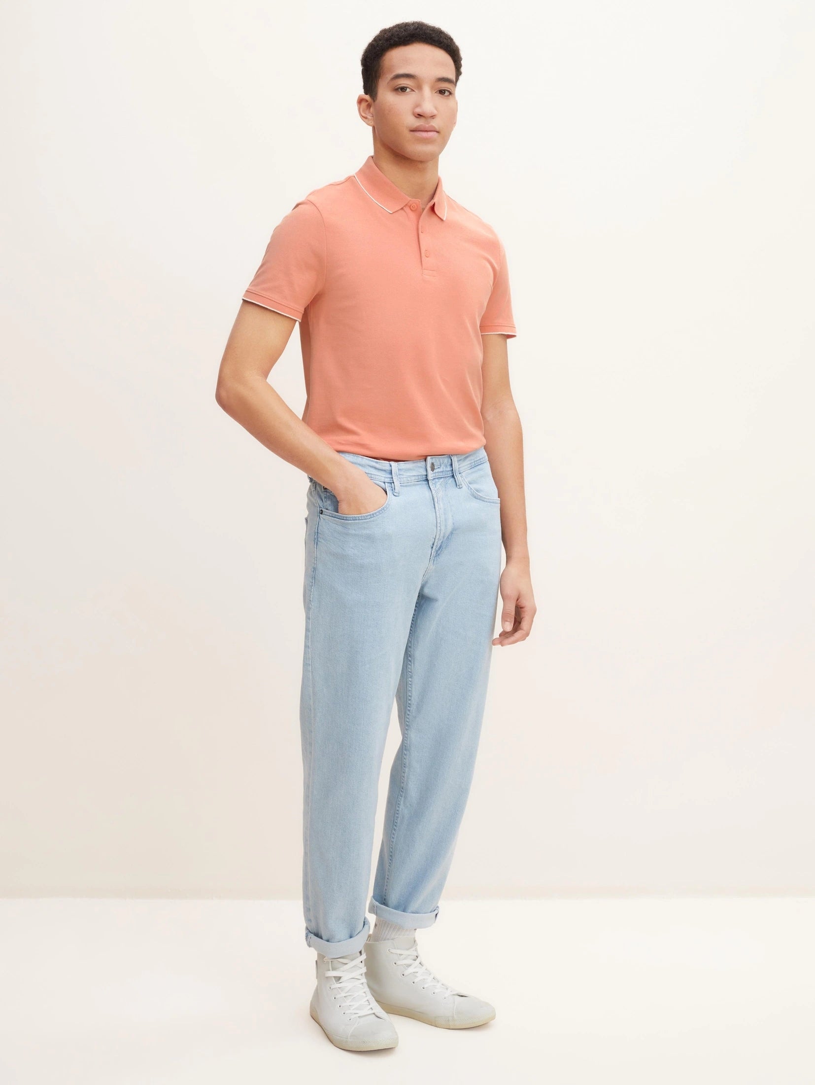 Tom Tailor Denim Male Shirt mit Polokragen und Knopfleiste