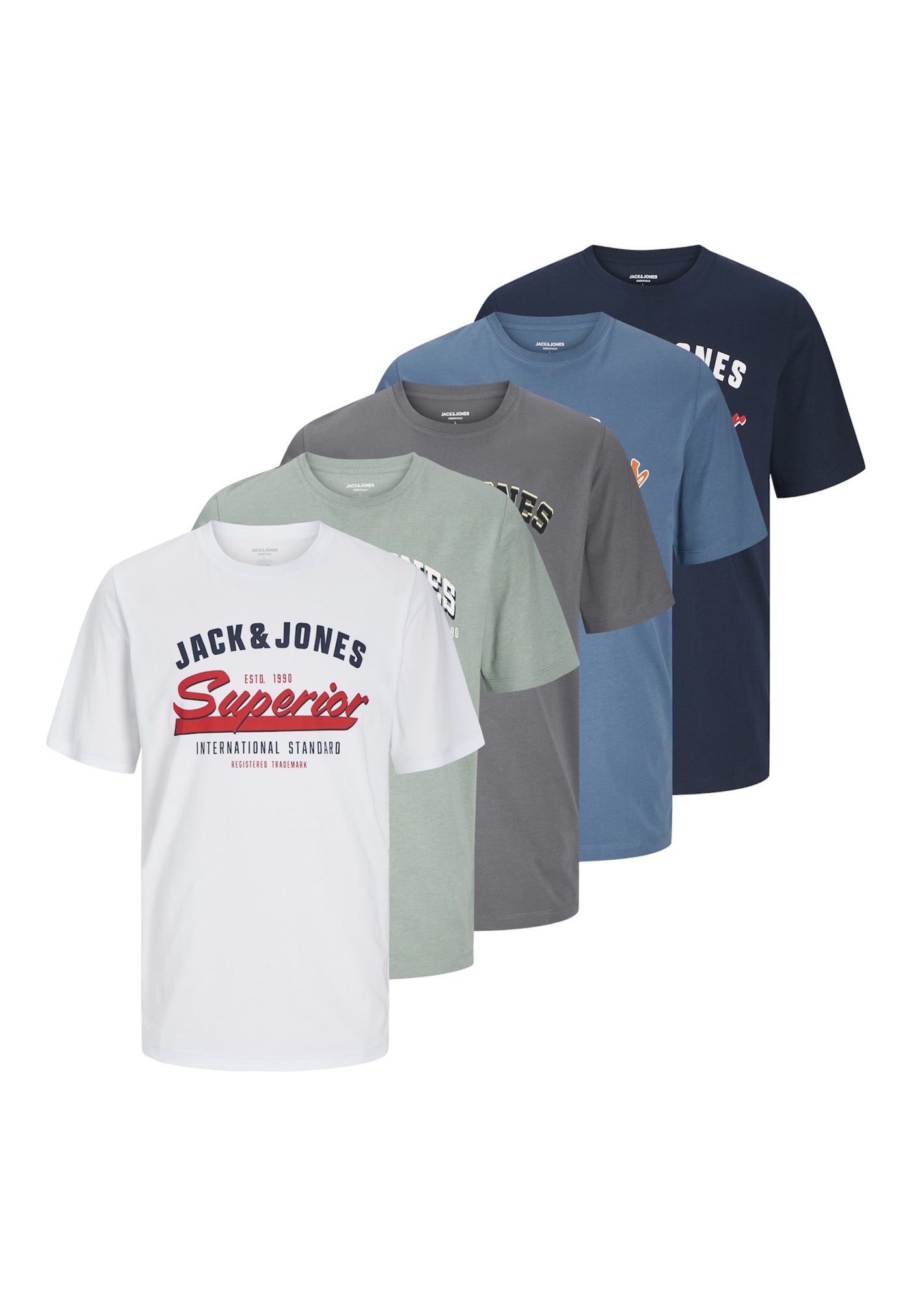 Jack & Jones LOGO Kurzarmshirt 5er Pack