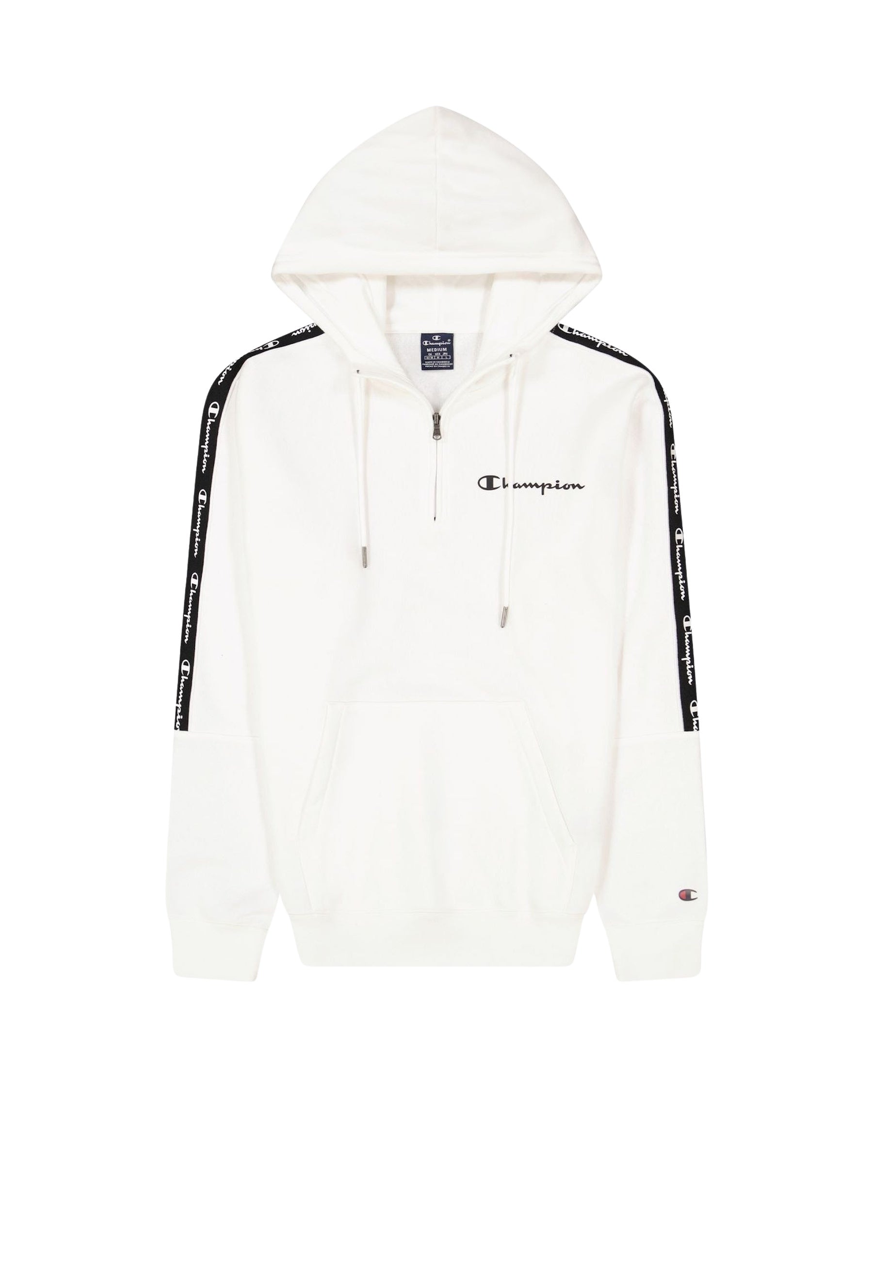 Champion Fleece-Kapuzenpullover mit Jacquardband und kurzem Reißverschluss
