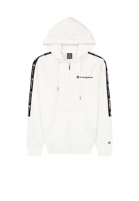 Champion Fleece-Kapuzenpullover mit Jacquardband und kurzem Reißverschluss