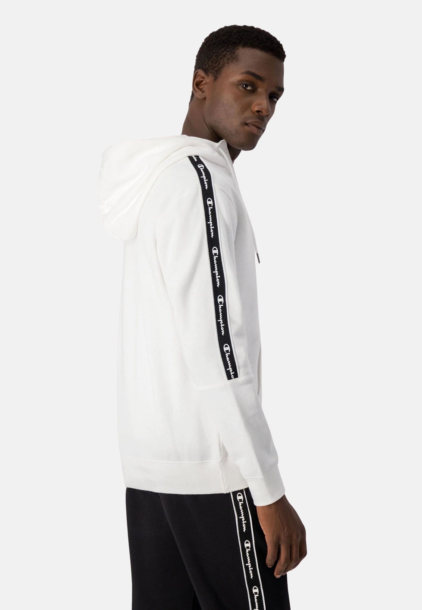 Champion Fleece-Kapuzenpullover mit Jacquardband und kurzem Reißverschluss