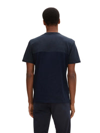 Tom Tailor T-Shirt mit Streifendetail und Henleyausschnitt