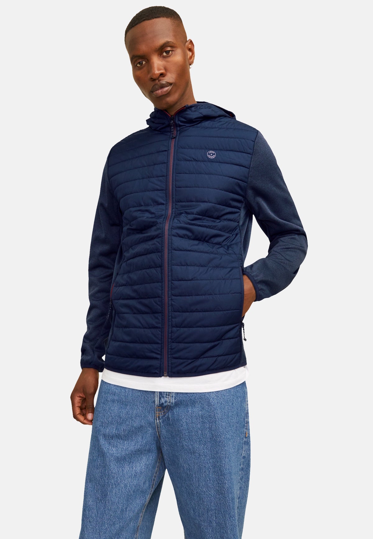 Jack & Jones Sweatjacke JJEMULTI QUILTED JACKET mit Kapuze