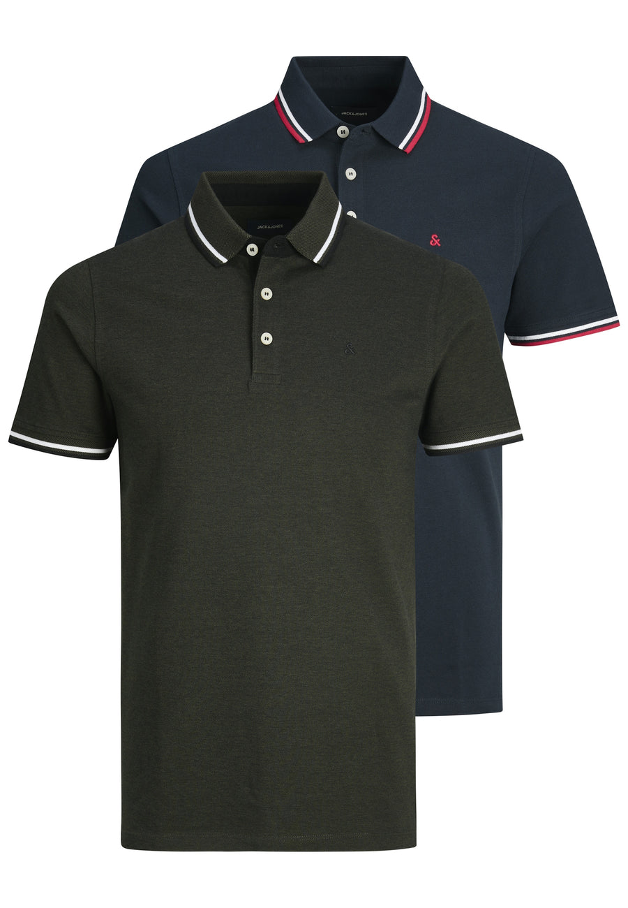 Jack & Jones PAULOS Kurzarmshirt mit Polokragen 2er Pack