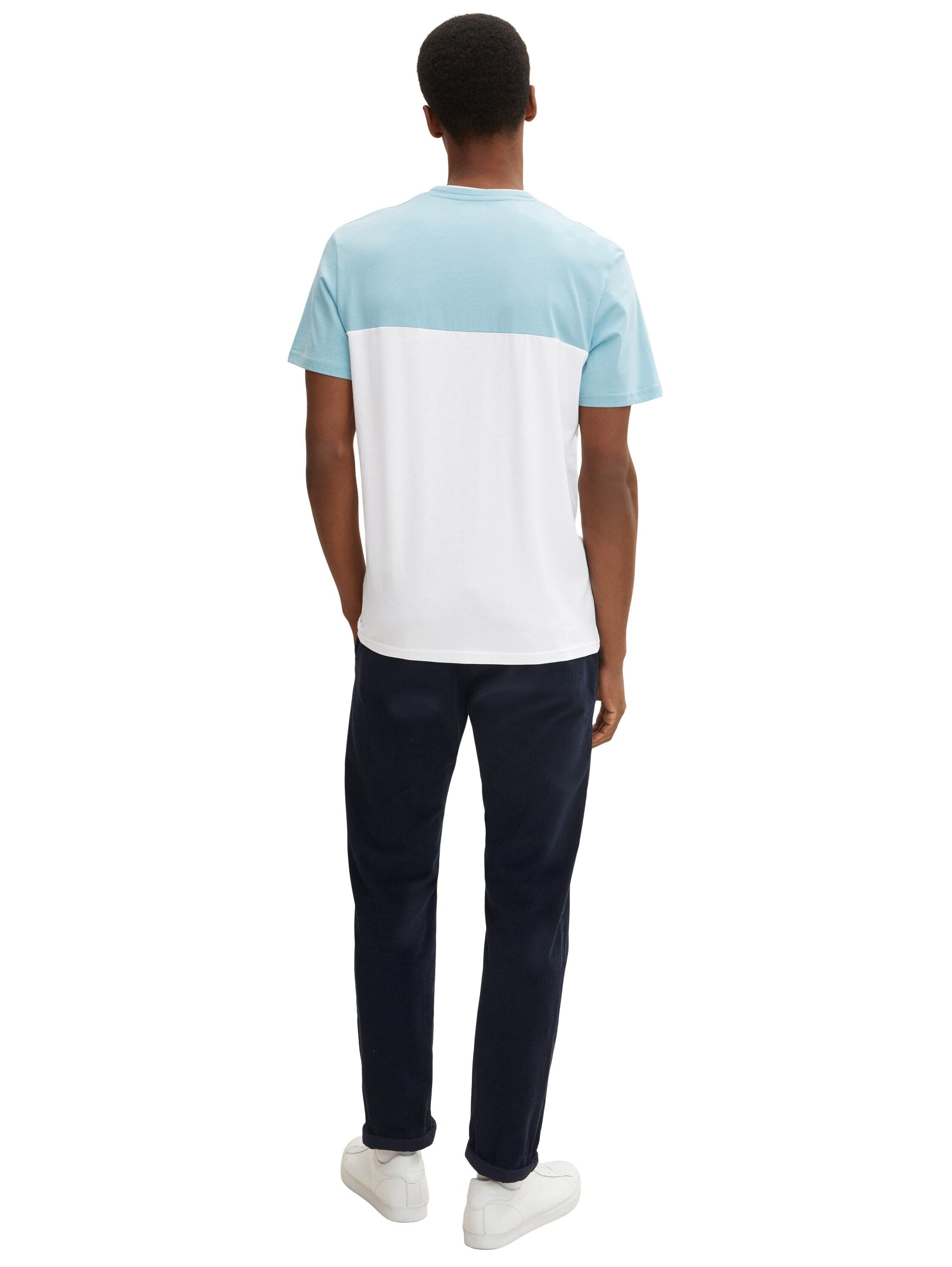 Tom Tailor T-Shirt mit Streifendetail und Henleyausschnitt