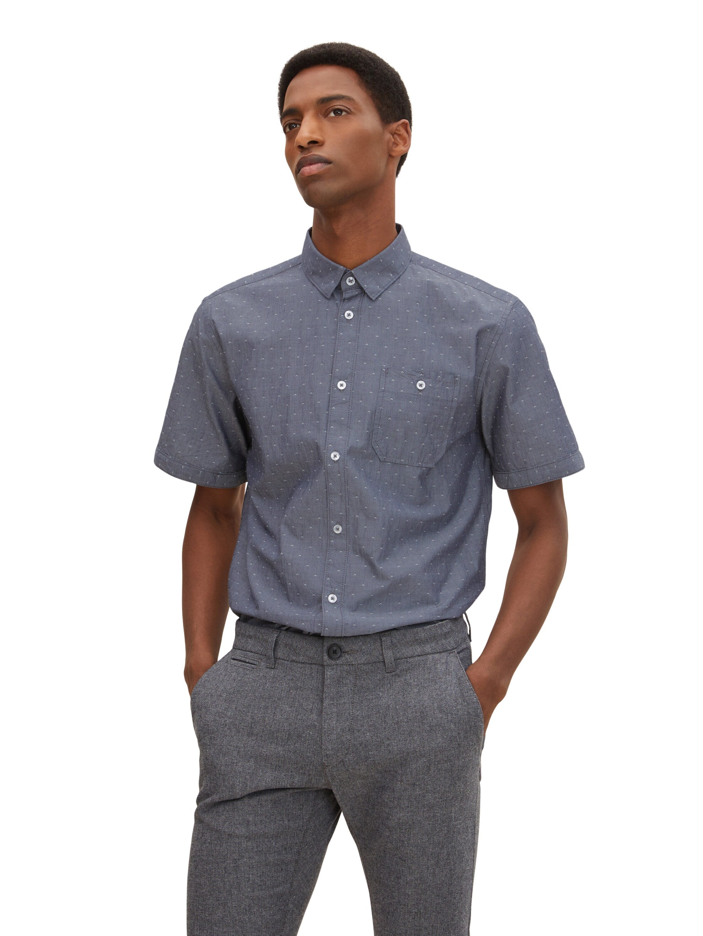 Tom Tailor Strukturiertes Hemd mit Button Down Kragen