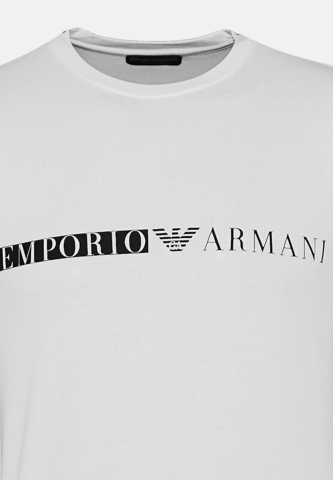 Emporio Armani Unifarbenes Langarmshirt mit Rundhals und Megalogo