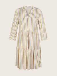 Tom Tailor Gestreiftes Kleid mit 3/4-Arm und V-Ausschnitt