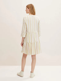 Tom Tailor Gestreiftes Kleid mit 3/4-Arm und V-Ausschnitt