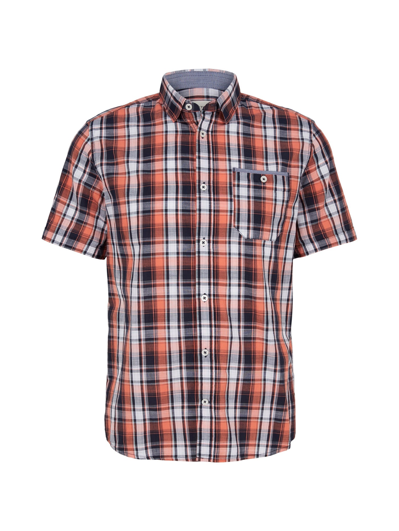 Tom Tailor Kariertes Hemd mit Kentkragen und Knopfleiste