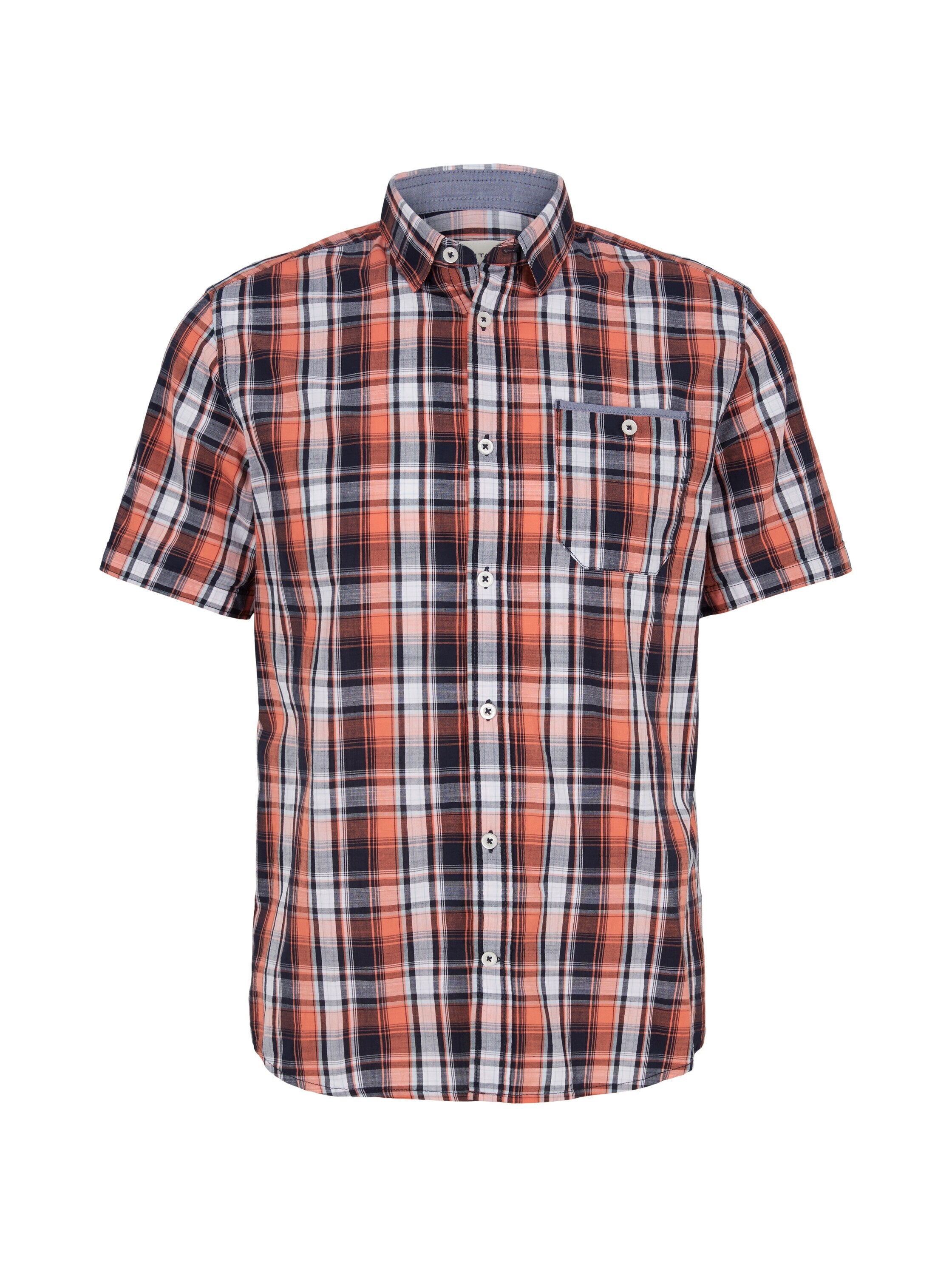 Tom Tailor Kariertes Hemd mit Kentkragen und Knopfleiste